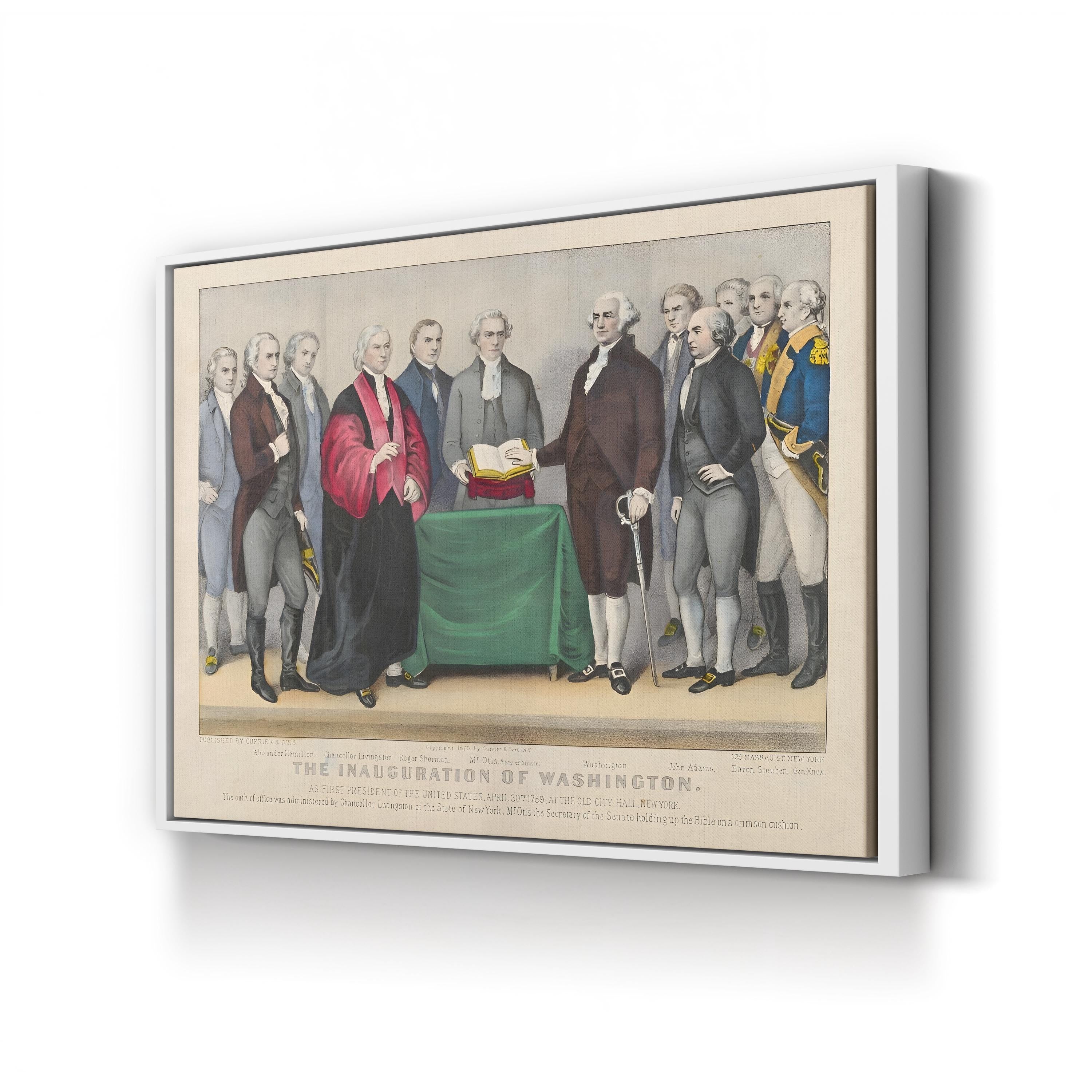 George Washington Inauguration Wall Art – Currier & Ives 1789 American History Lithograph Print