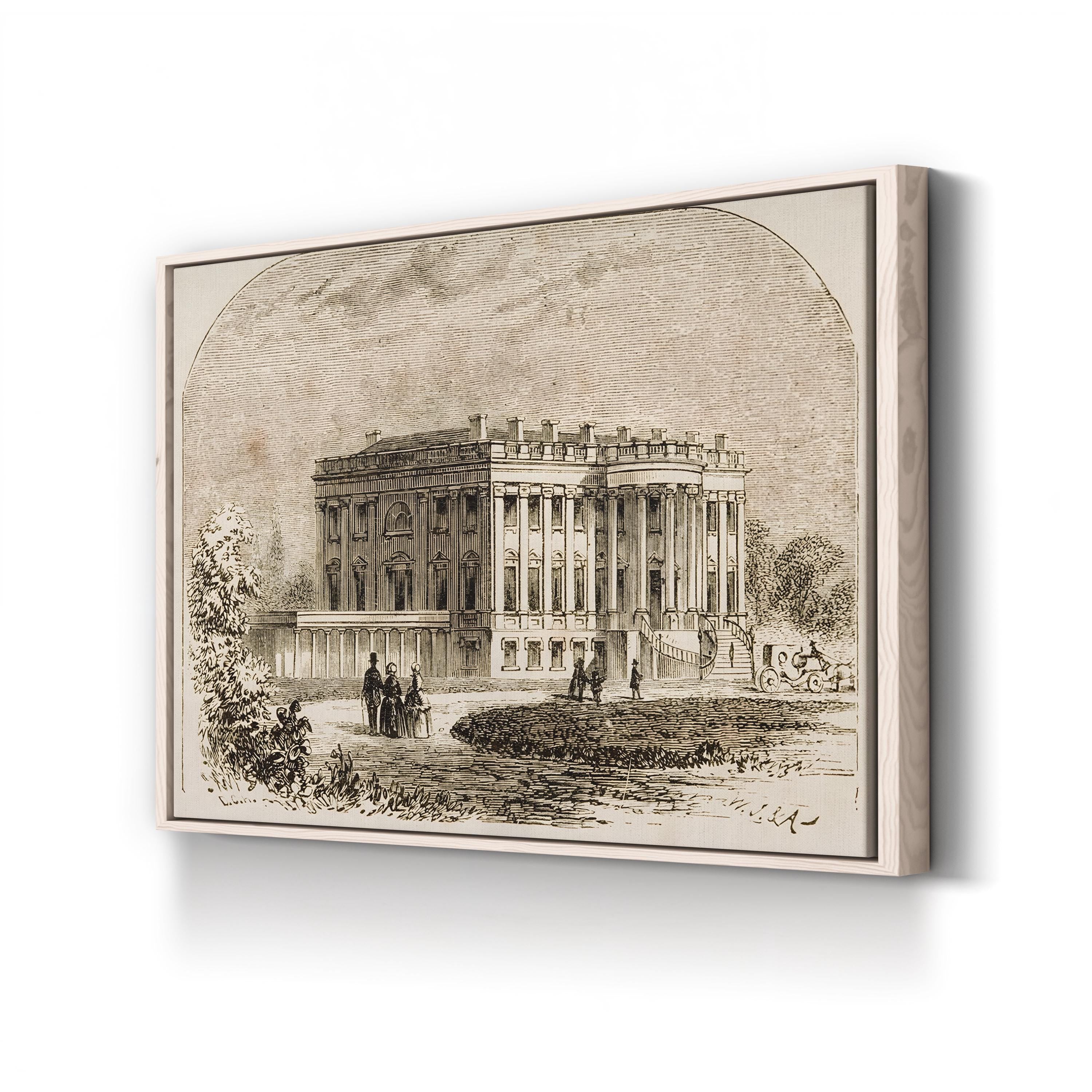 The White House, 1870s – Period Illustration Wall Art | Historic Engraving Canvas Print