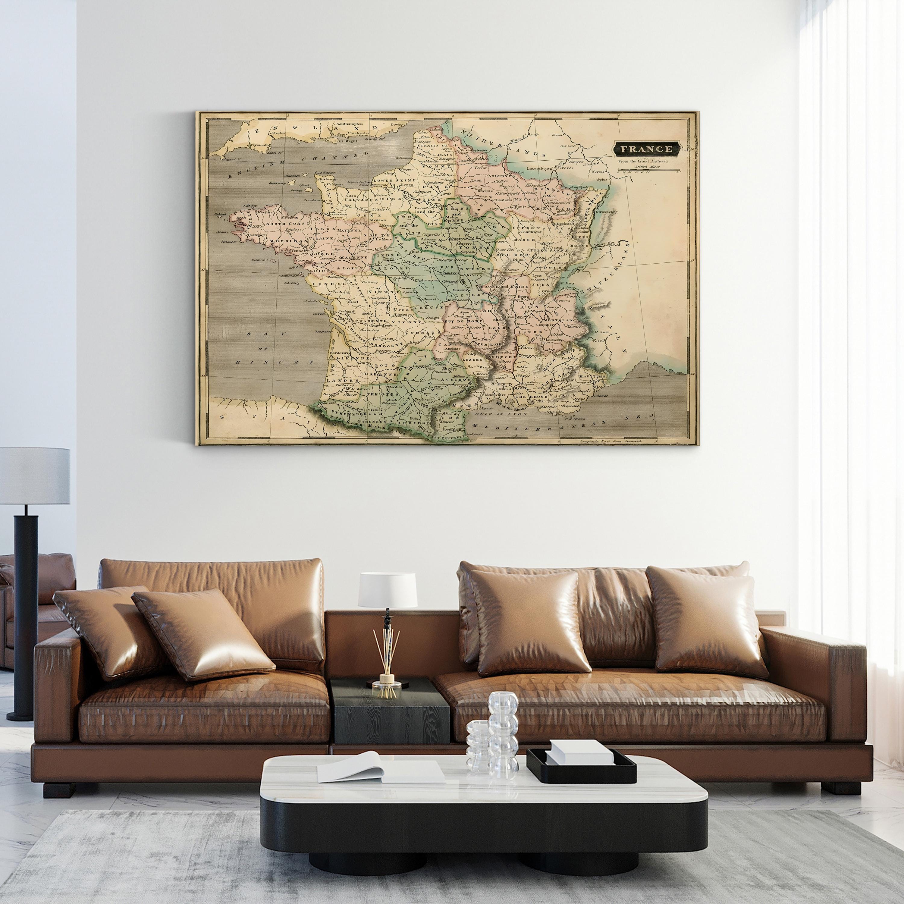Thomson Map of France, 1814 – Historical Map Wall Art | Vintage Cartography Canvas Print