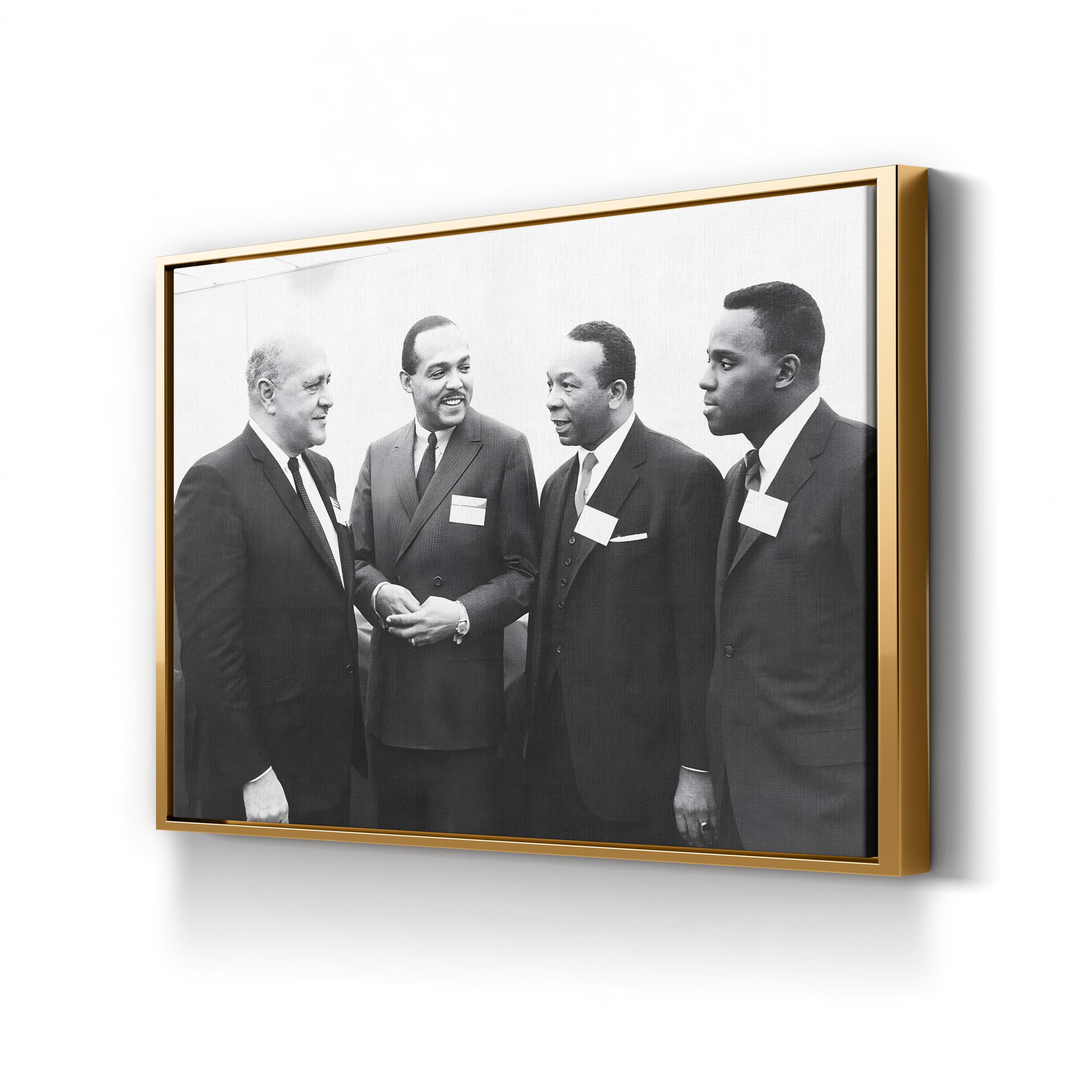 Three African-American Mayors with Robert Weaver Wall Art – Historic Black & White Photography