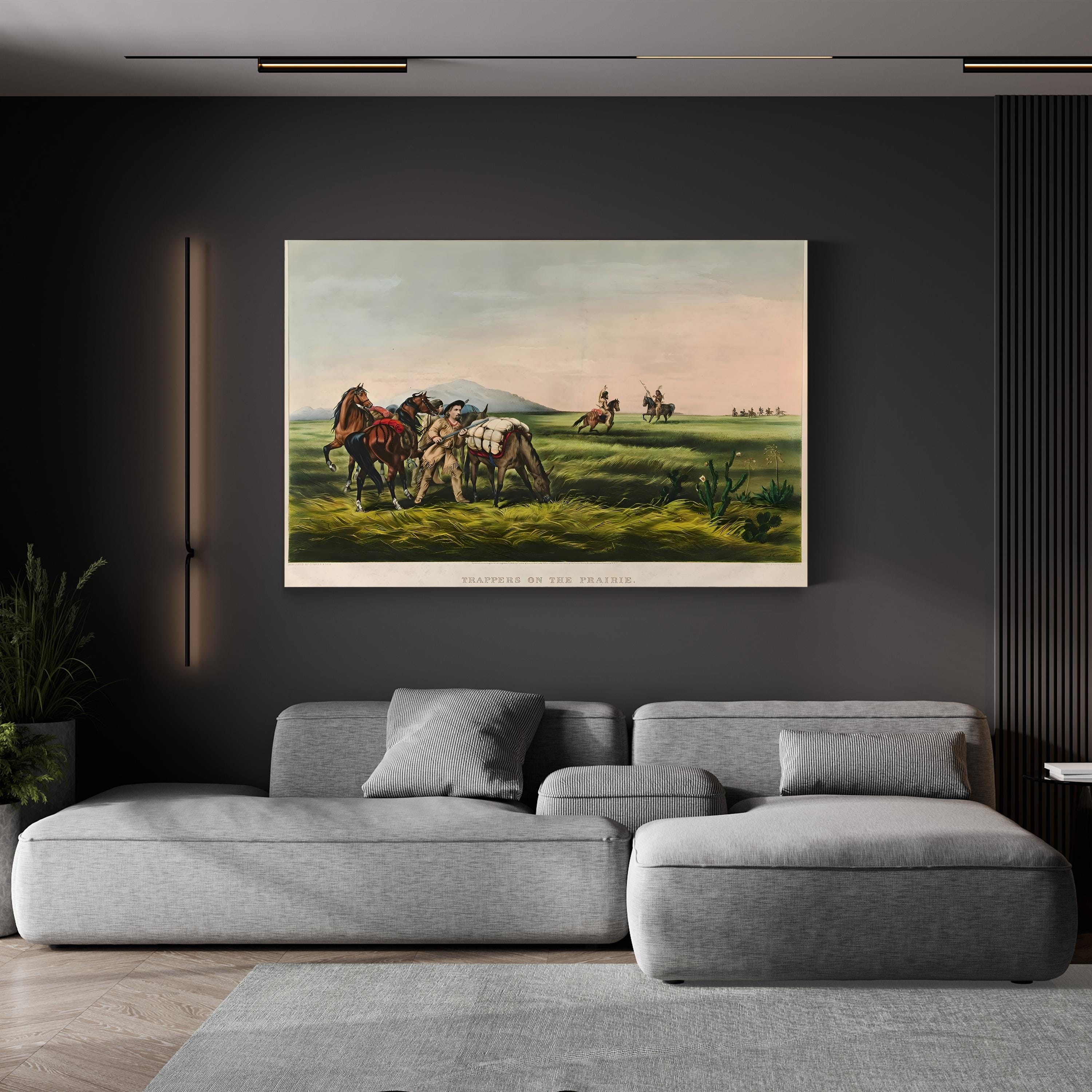 Trappers on the Prairie canvas print, unframed Gallery Canvas
