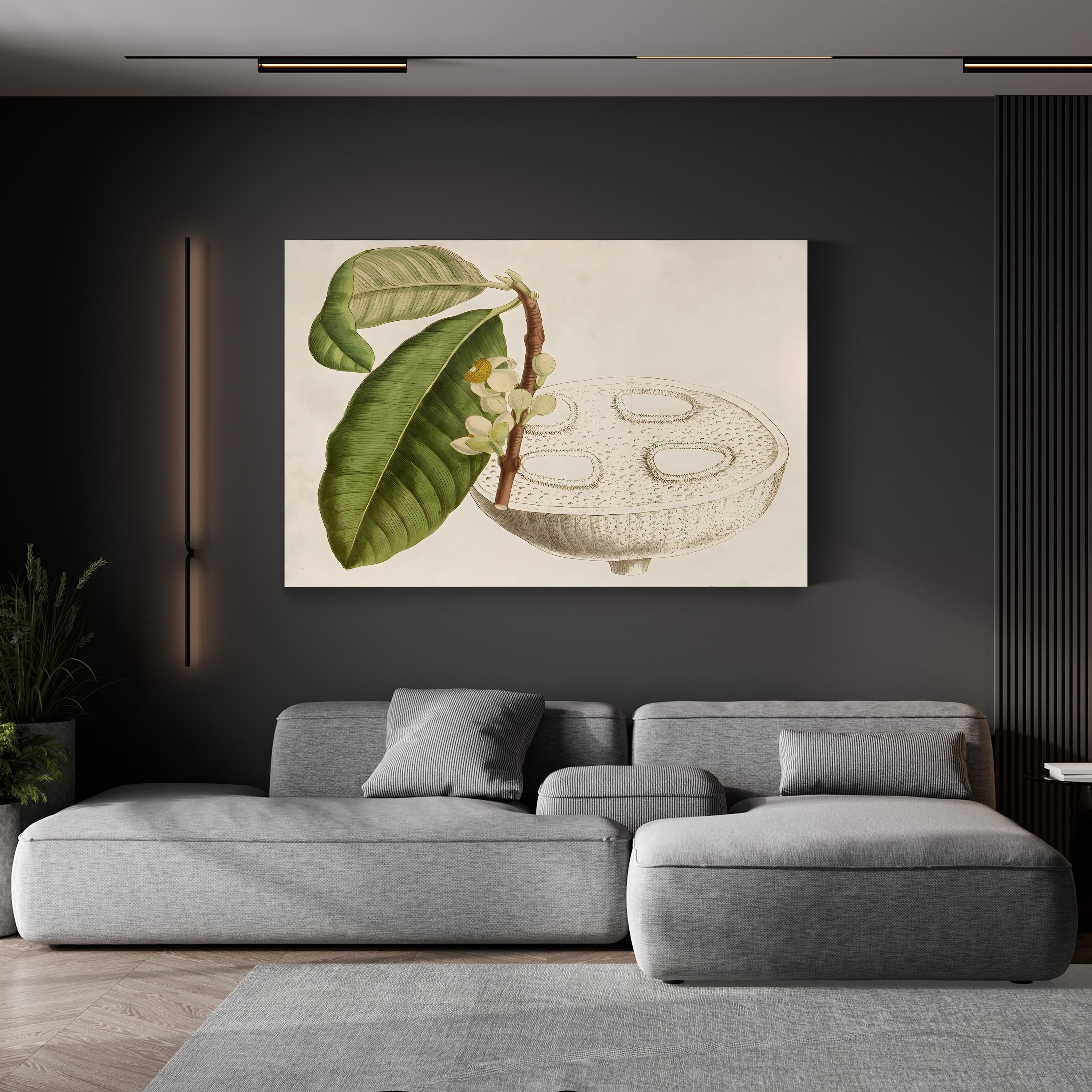 Tropical Fruit Canvas Print: Vintage Botanical Foliage Wall Art