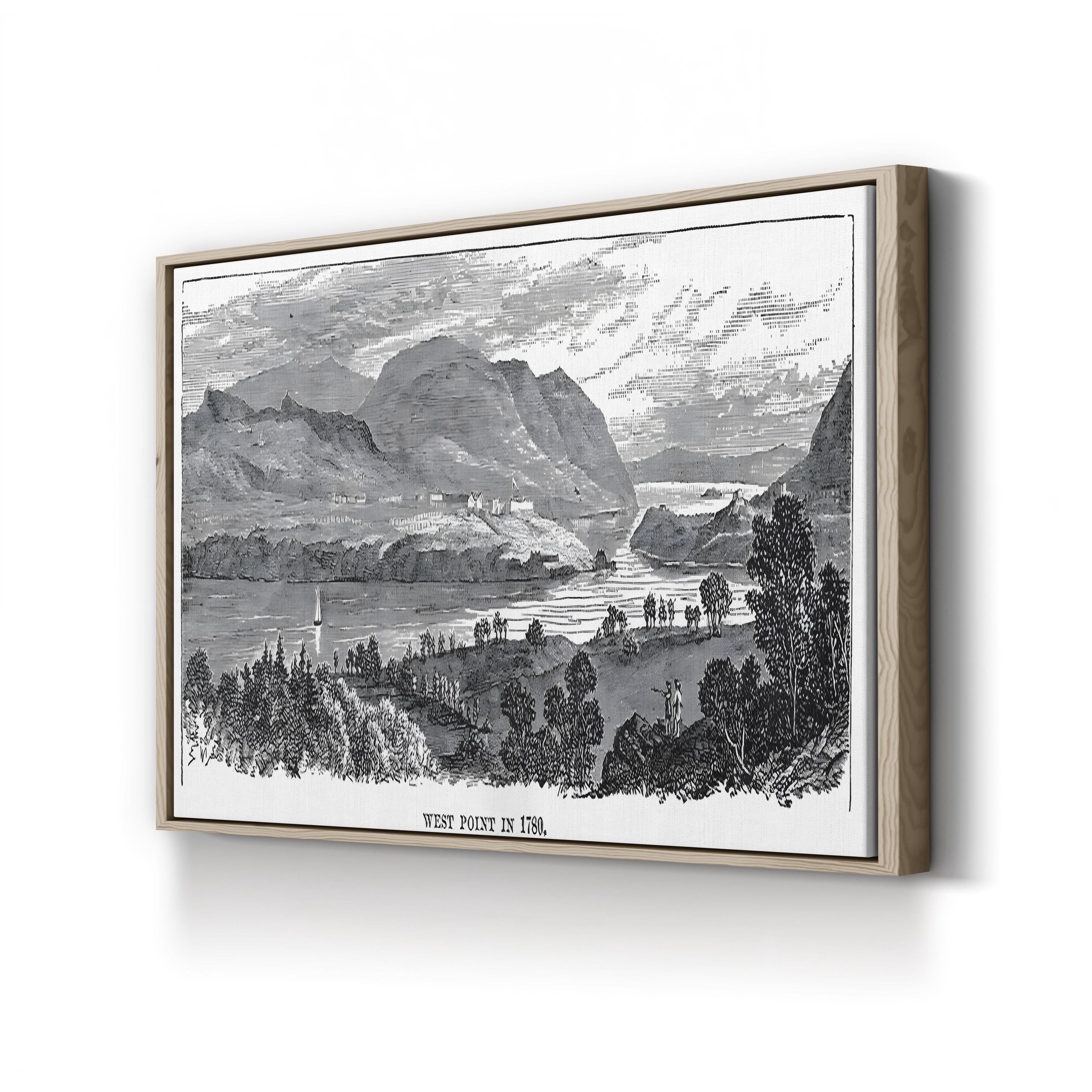 West Point 1780 Hudson River – Period Illustration Wall Art | Vintage Military Canvas Print