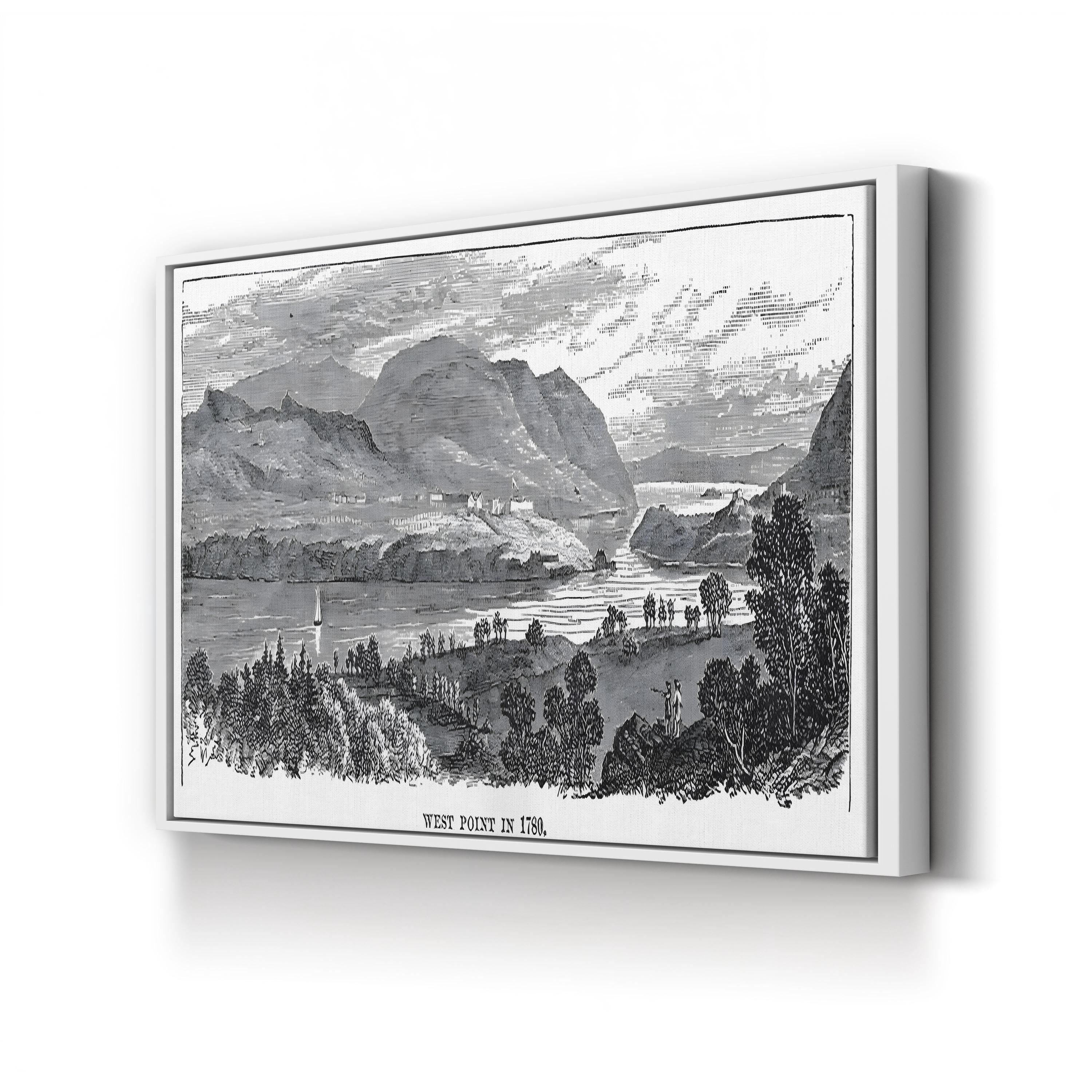 West Point 1780 Hudson River – Period Illustration Wall Art | Vintage Military Canvas Print