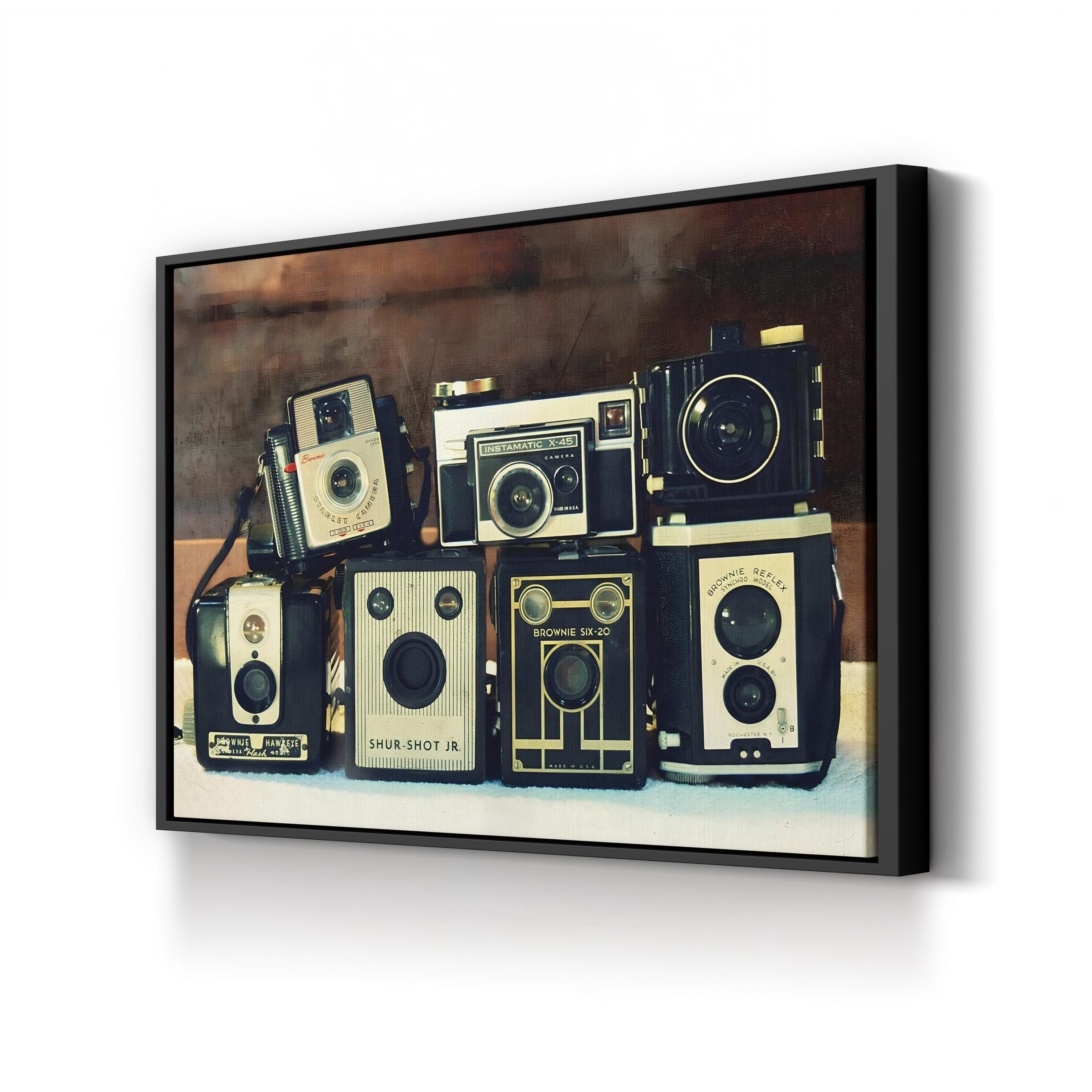 20th-Century Vintage Camera Still Life Canvas Print