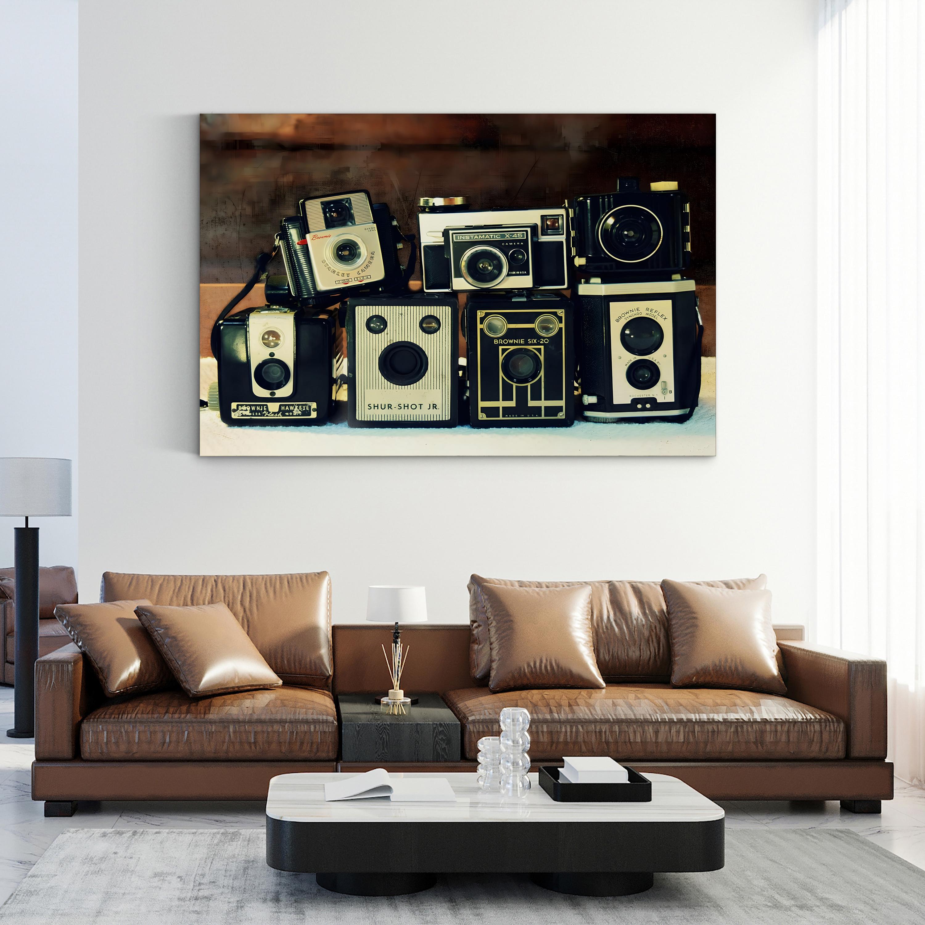 20th-Century Vintage Camera Still Life Canvas Print