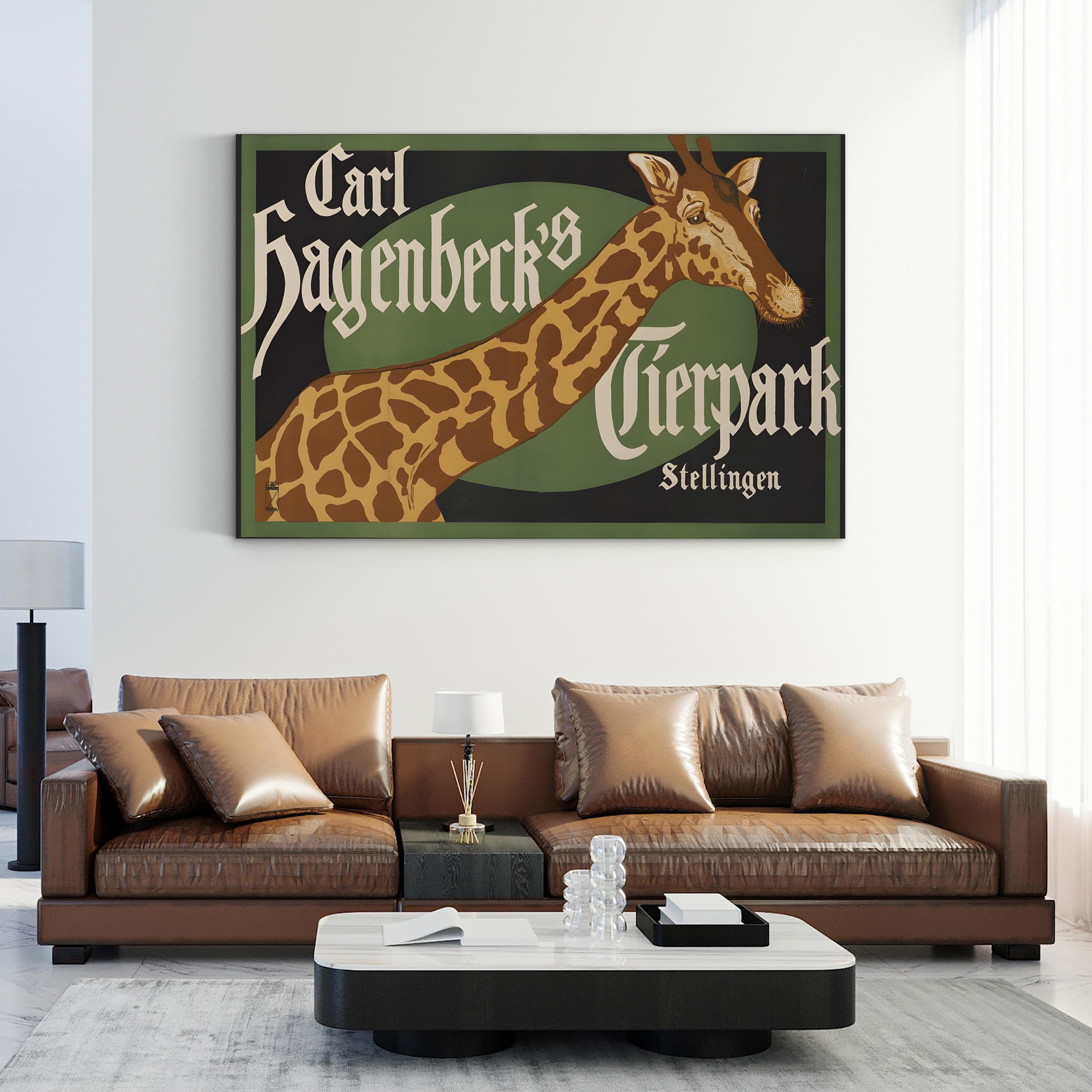 Early 20th-Century Zoo Carl Hagenbeck’s Giraffe Zoo Poster Wall Art