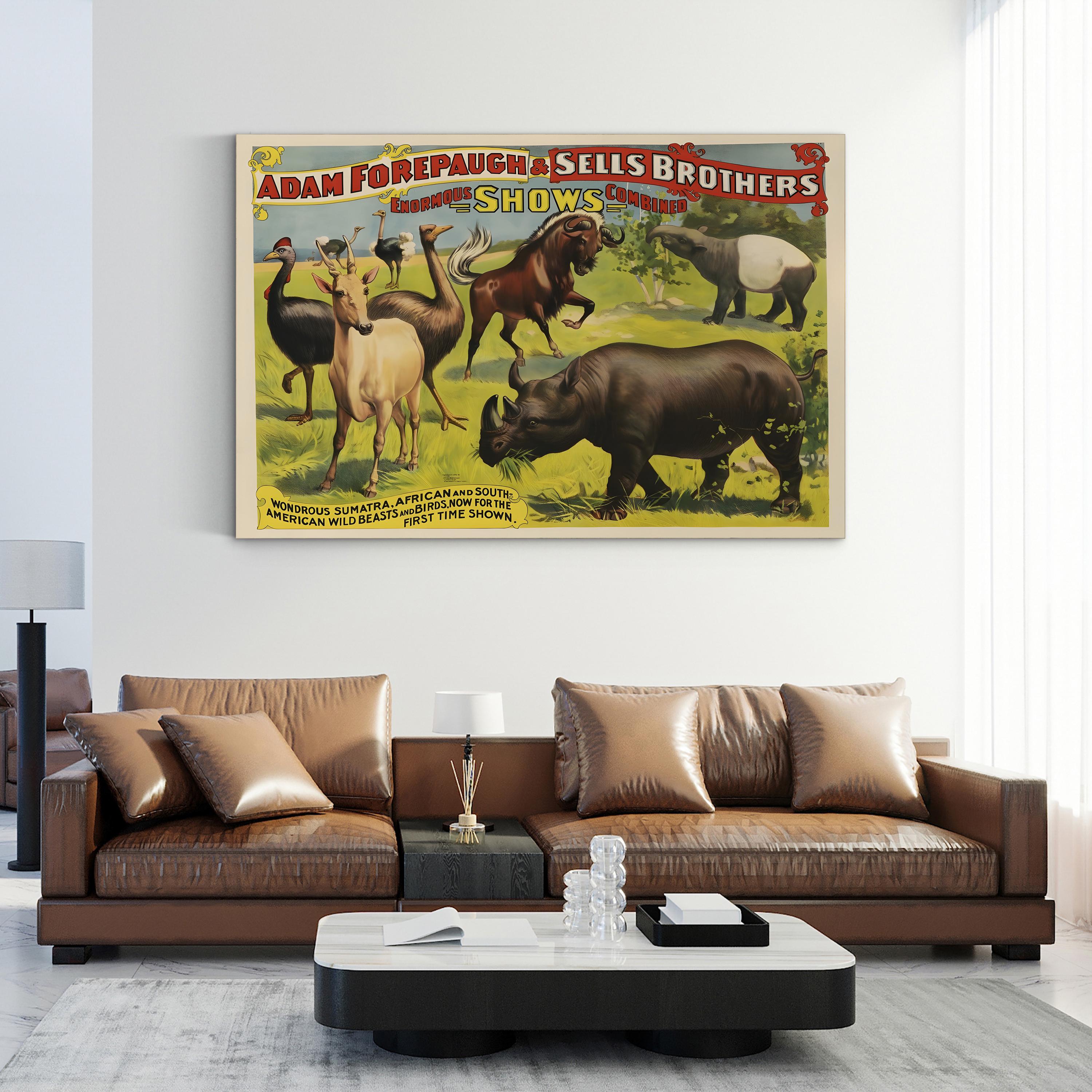 Forepaugh & Sells Exotic Animals Circus – Period Illustration Wall Art | Vintage Poster Canvas Print