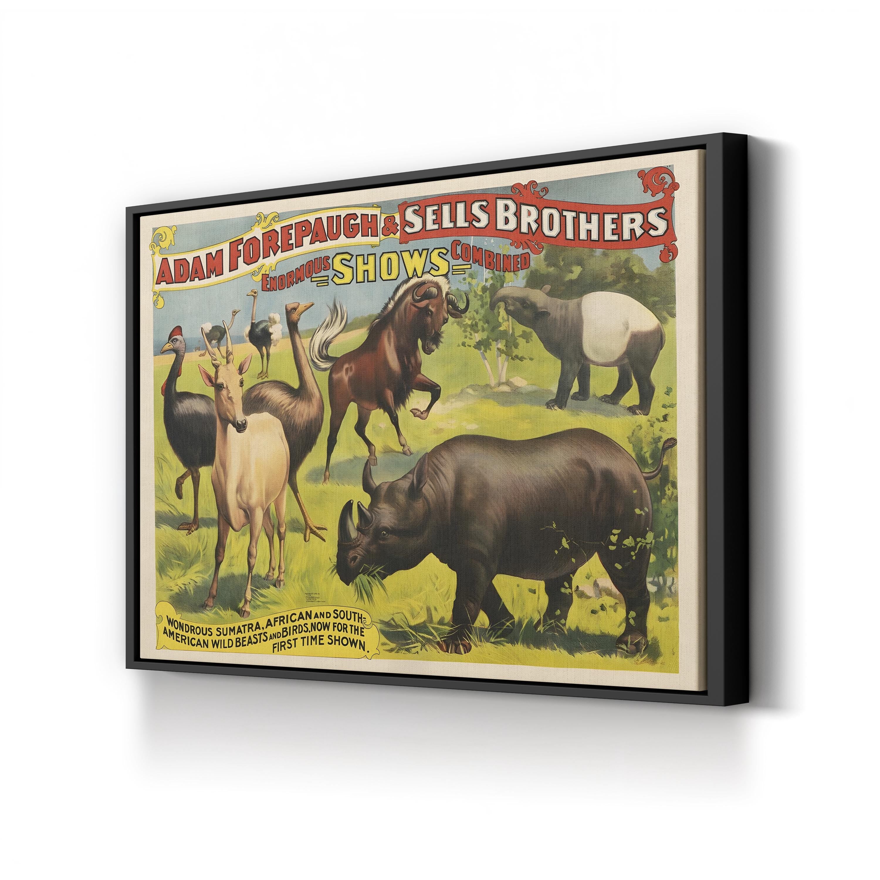 Forepaugh & Sells Exotic Animals Circus – Period Illustration Wall Art | Vintage Poster Canvas Print