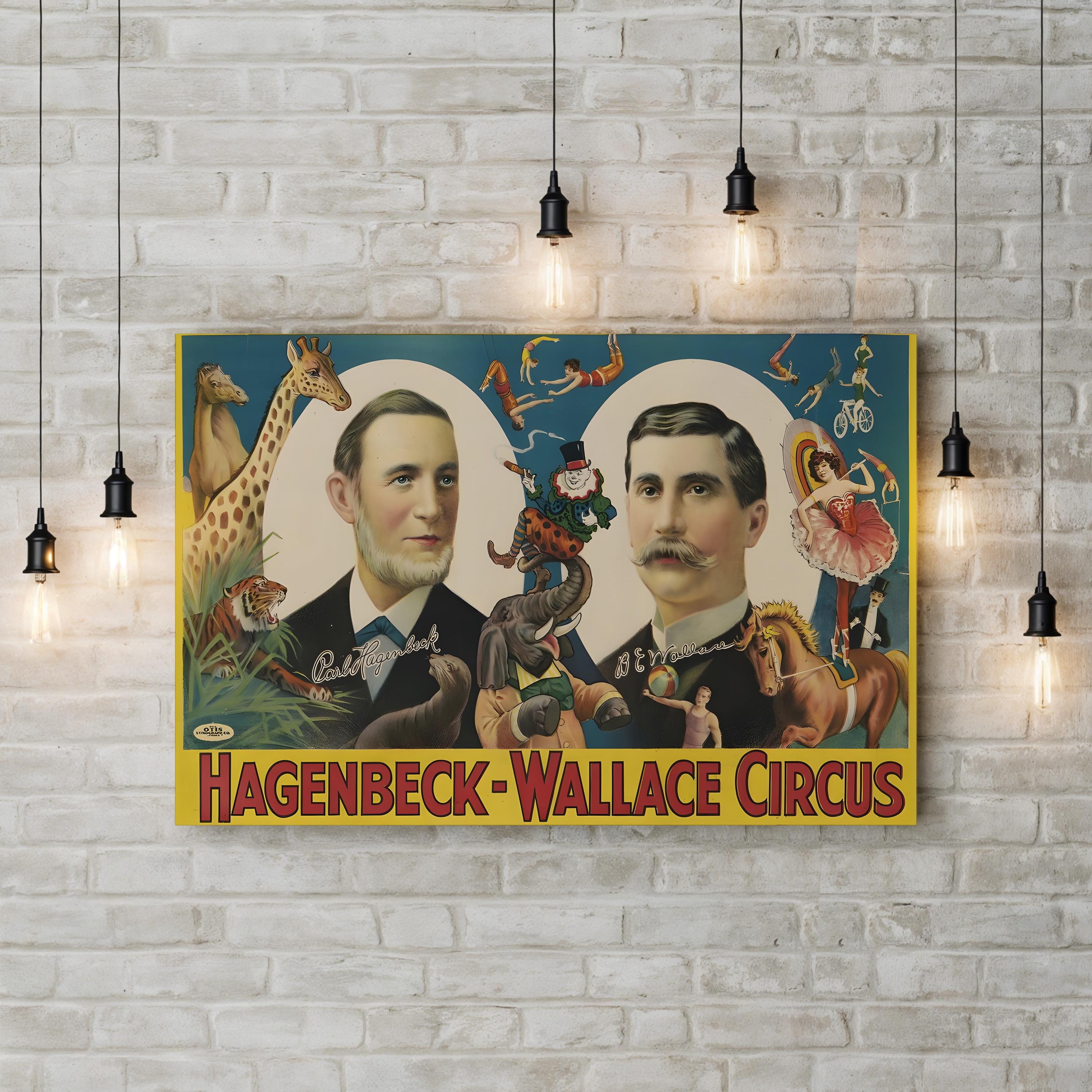 Hagenbeck & Wallace Circus Poster – Period Illustration Wall Art | Vintage Canvas Print