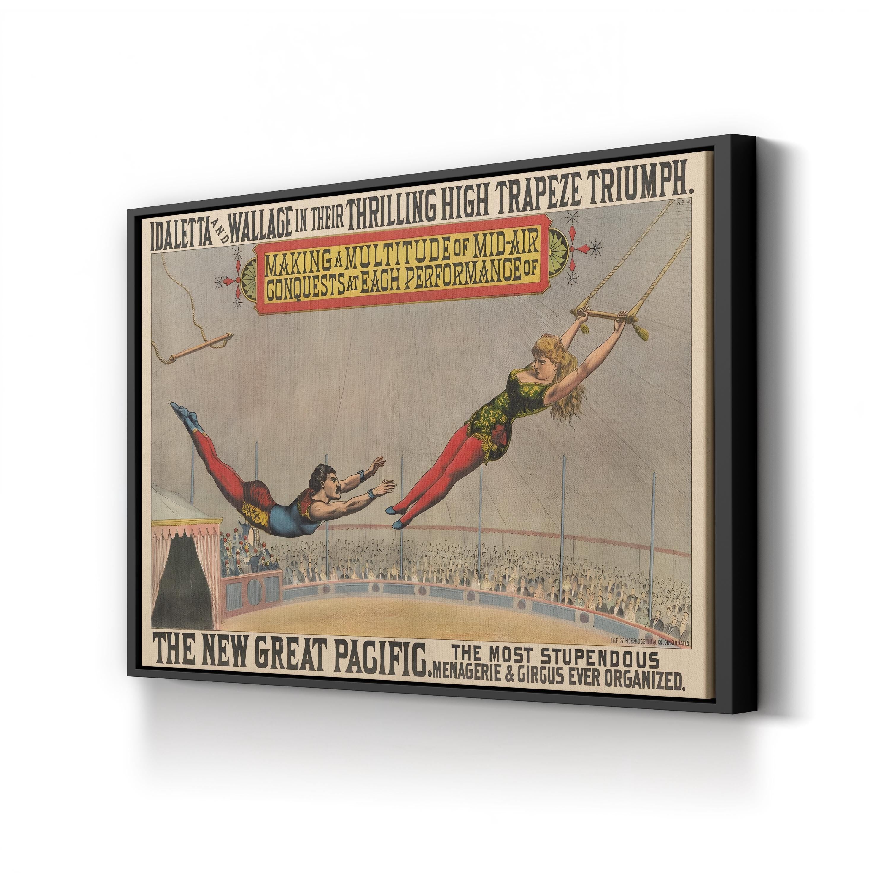 Circus Trapeze Artists Poster – Period Illustration Wall Art | Vintage Circus Canvas Print