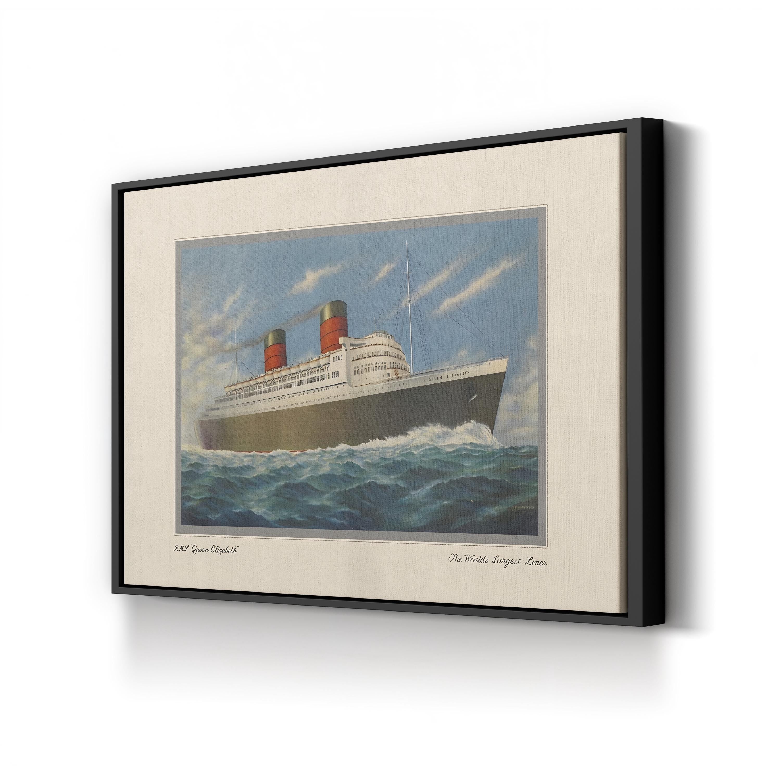Vintage Cruise II Wall Art – R.M.S. Queen Elizabeth Nautical Maritime Artwork