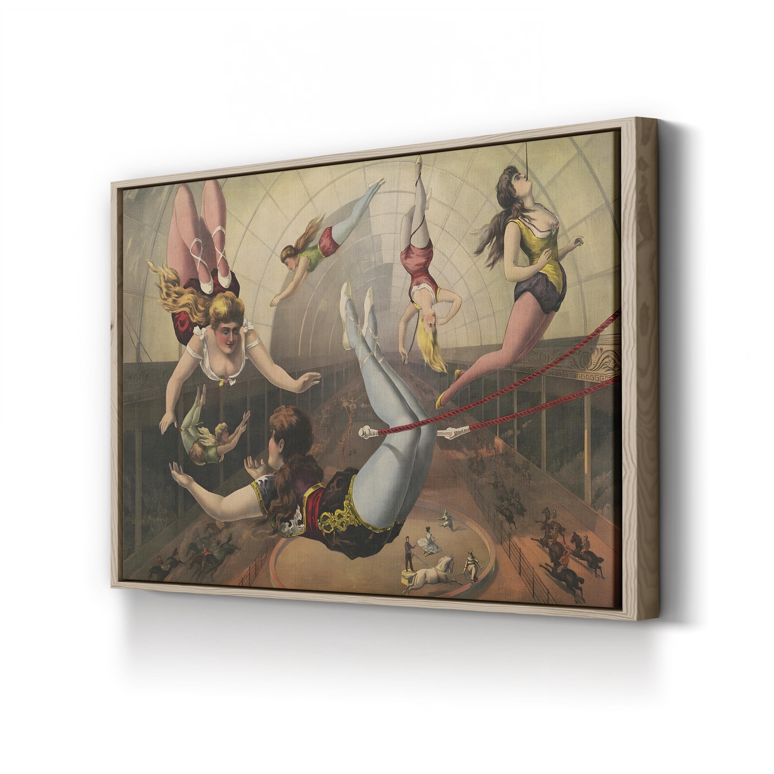 Circus Female Acrobats Antique Performance Art Illustration Canvas Print