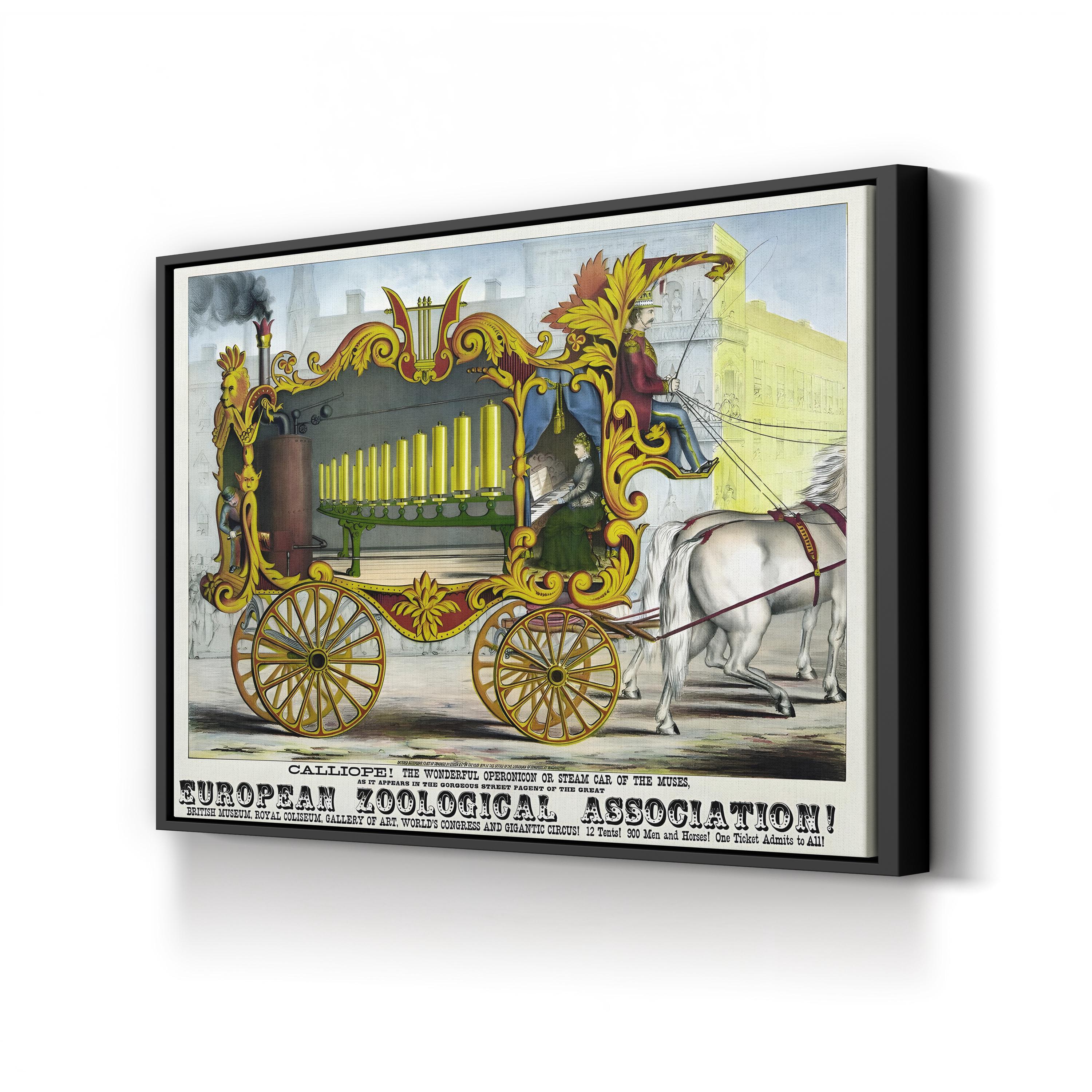 Circus Steam Organ Calliope – Period Illustration Wall Art | Retro Circus Poster Canvas Print