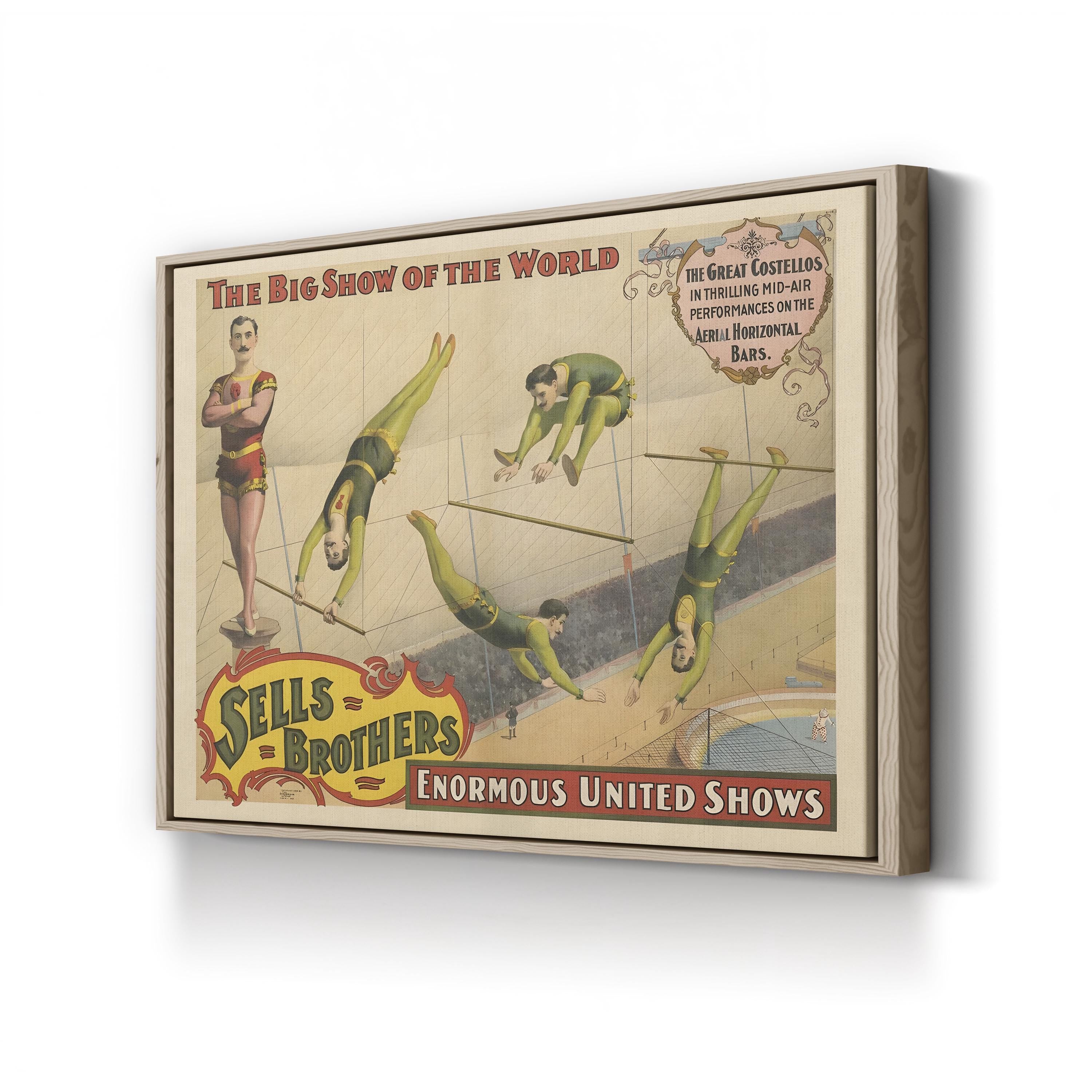 Sells Brothers Circus Poster – Period Illustration Wall Art | Vintage Americana Canvas Print
