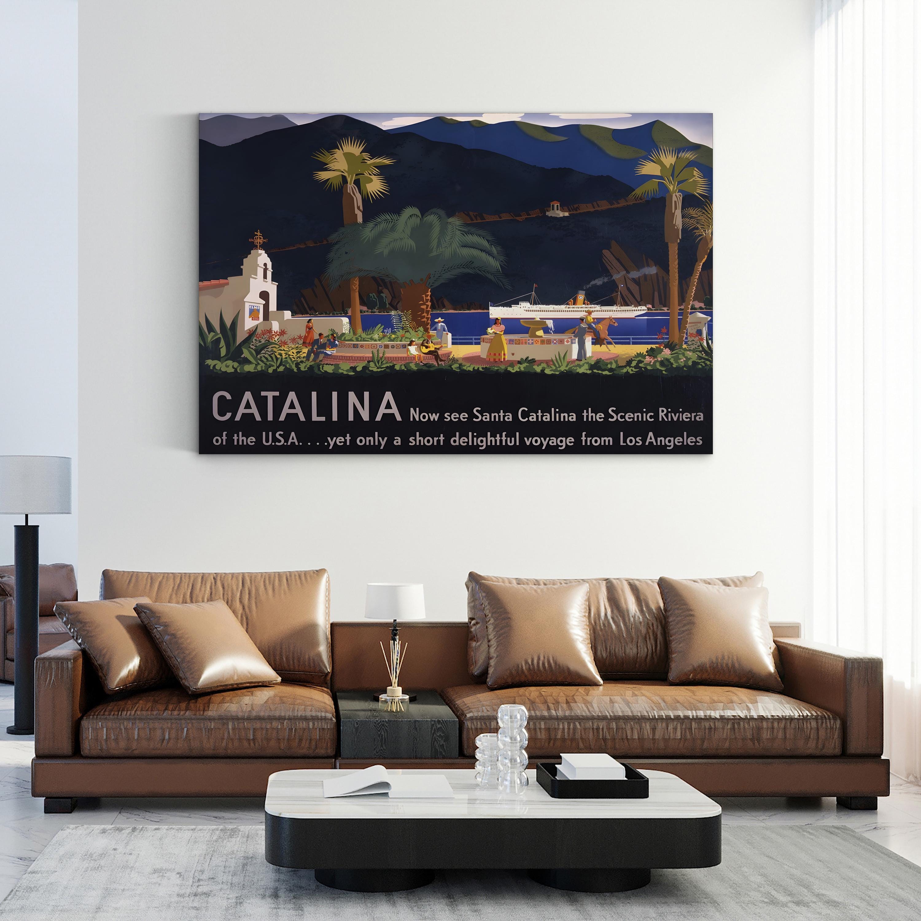 Santa Catalina Island, 1935 – Period Illustration Wall Art | California Travel Canvas Print