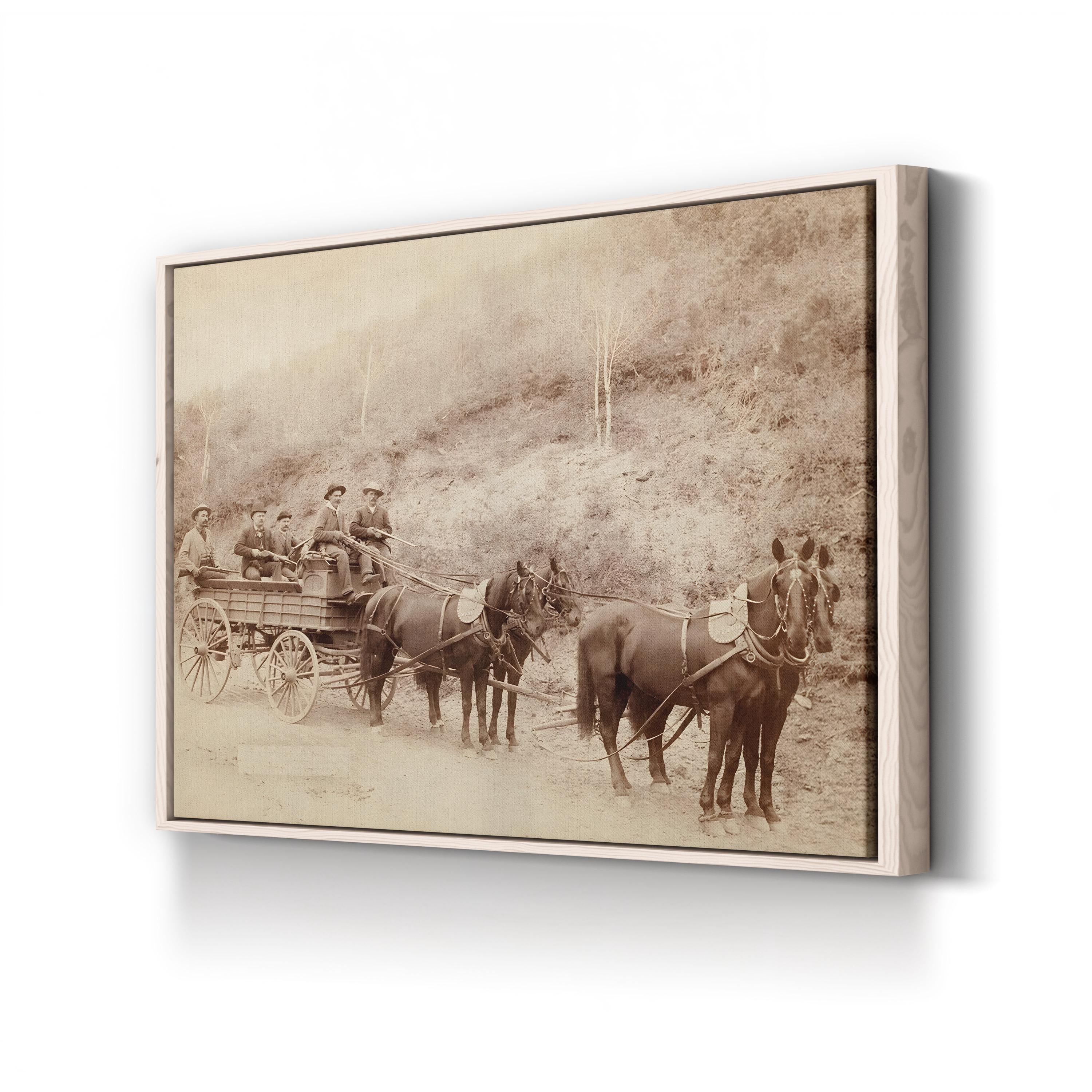 Old West Express Wagon canvas print in Natural Frame Canvas