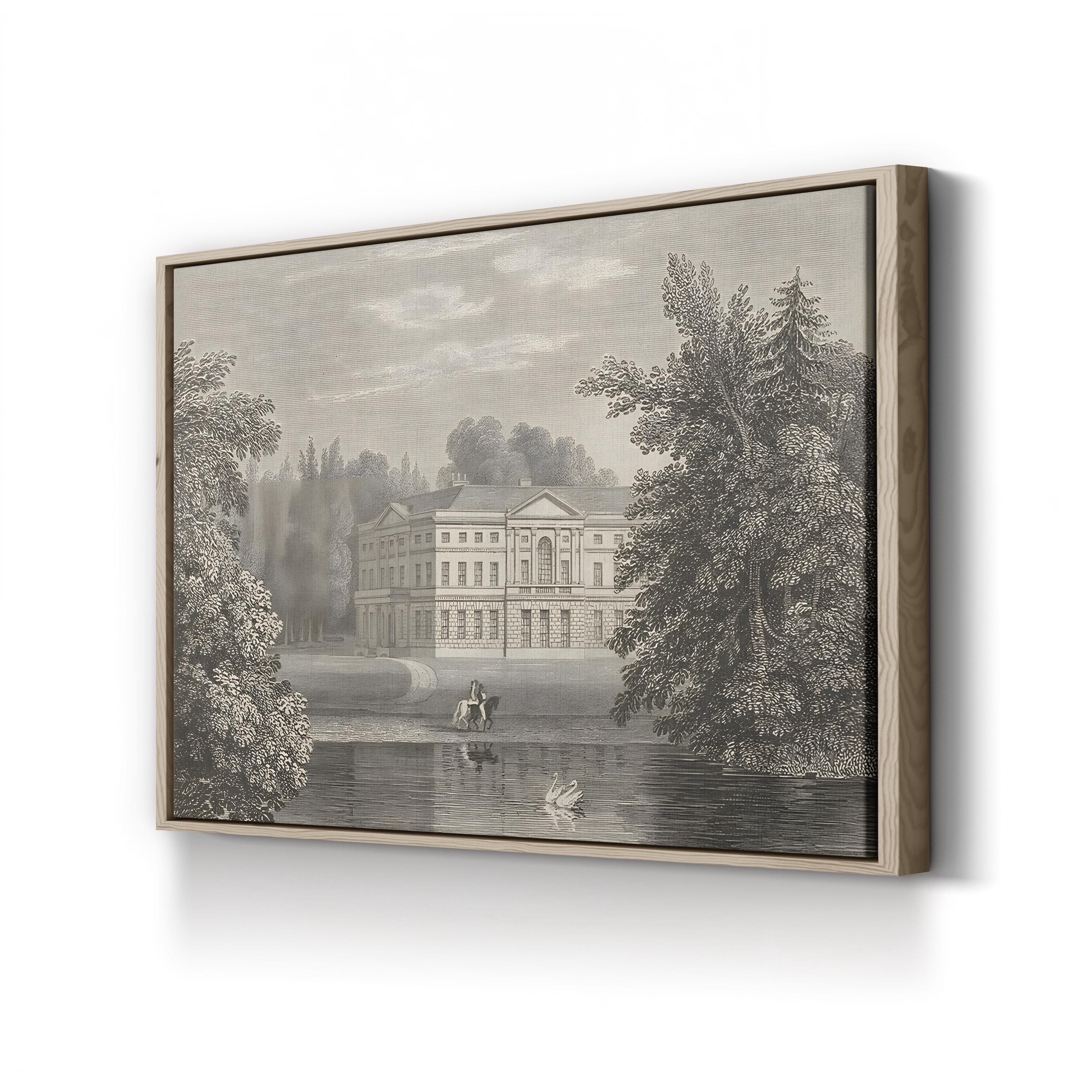 Busbridge Estate Drawing II, Surrey, England — Vintage Architectural Landscape Wall Art by Wild Apple Portfolio