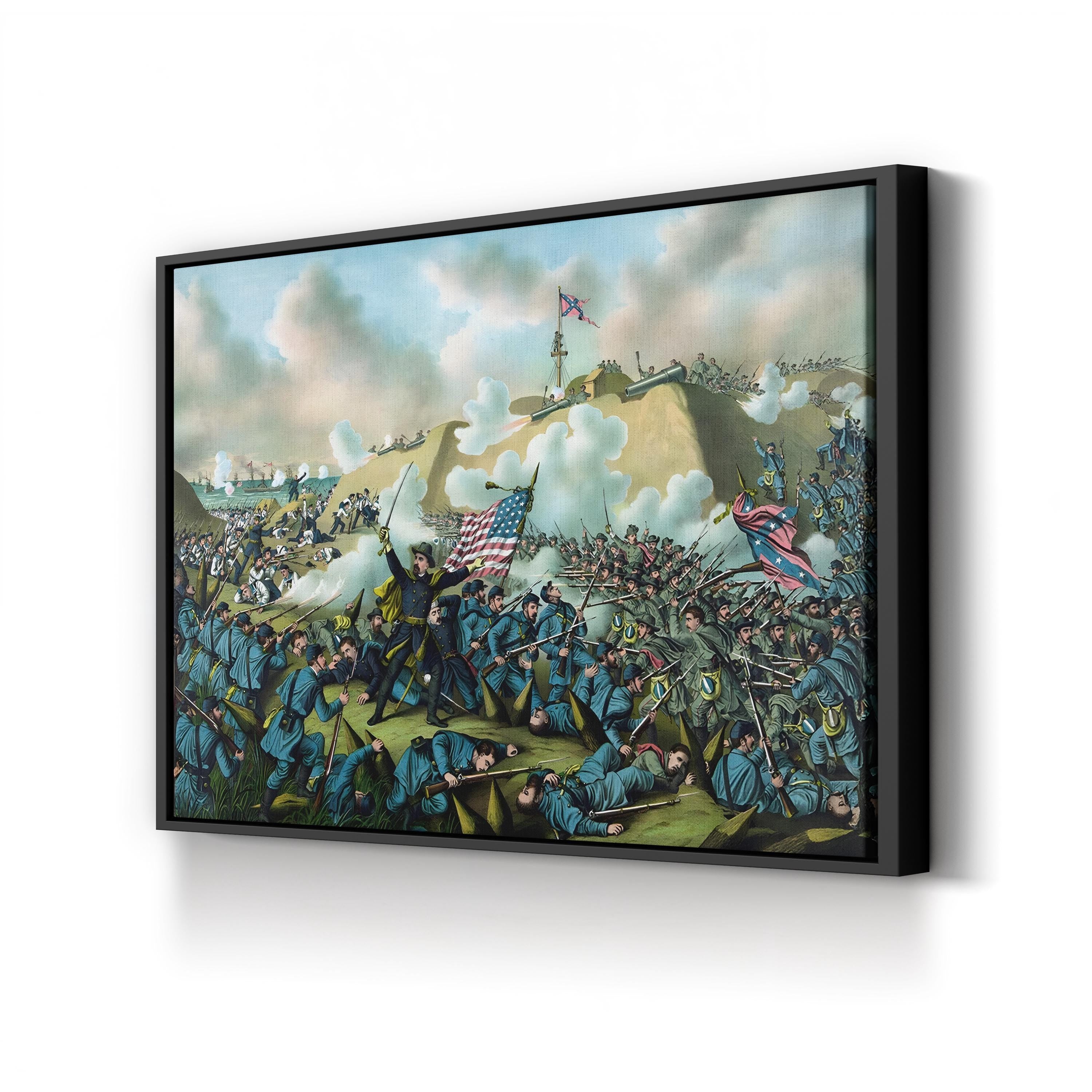 Union Army Capture of Fort Fisher Wall Art — Civil War Historic Battle Illustration