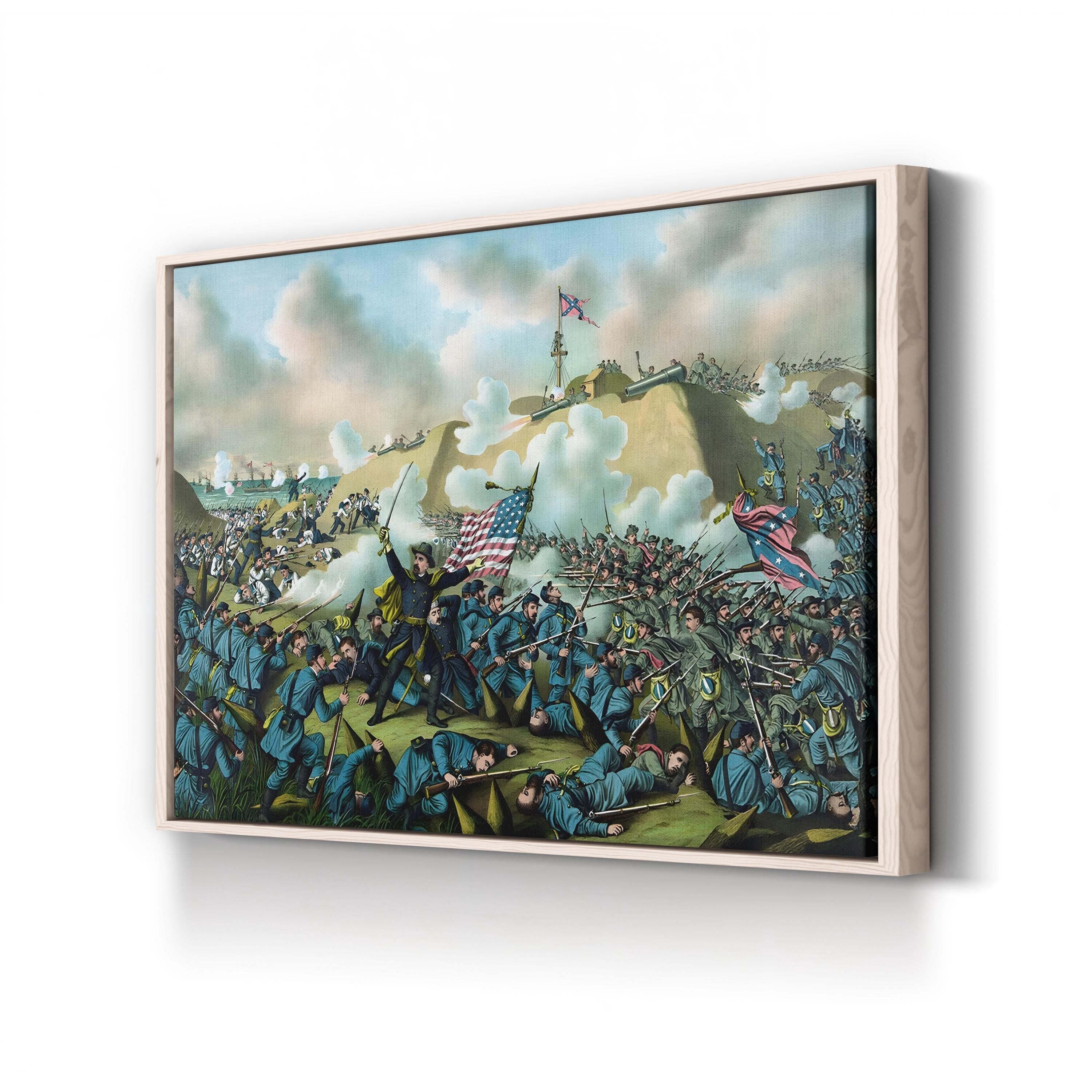 Union Army Capture of Fort Fisher Wall Art — Civil War Historic Battle Illustration