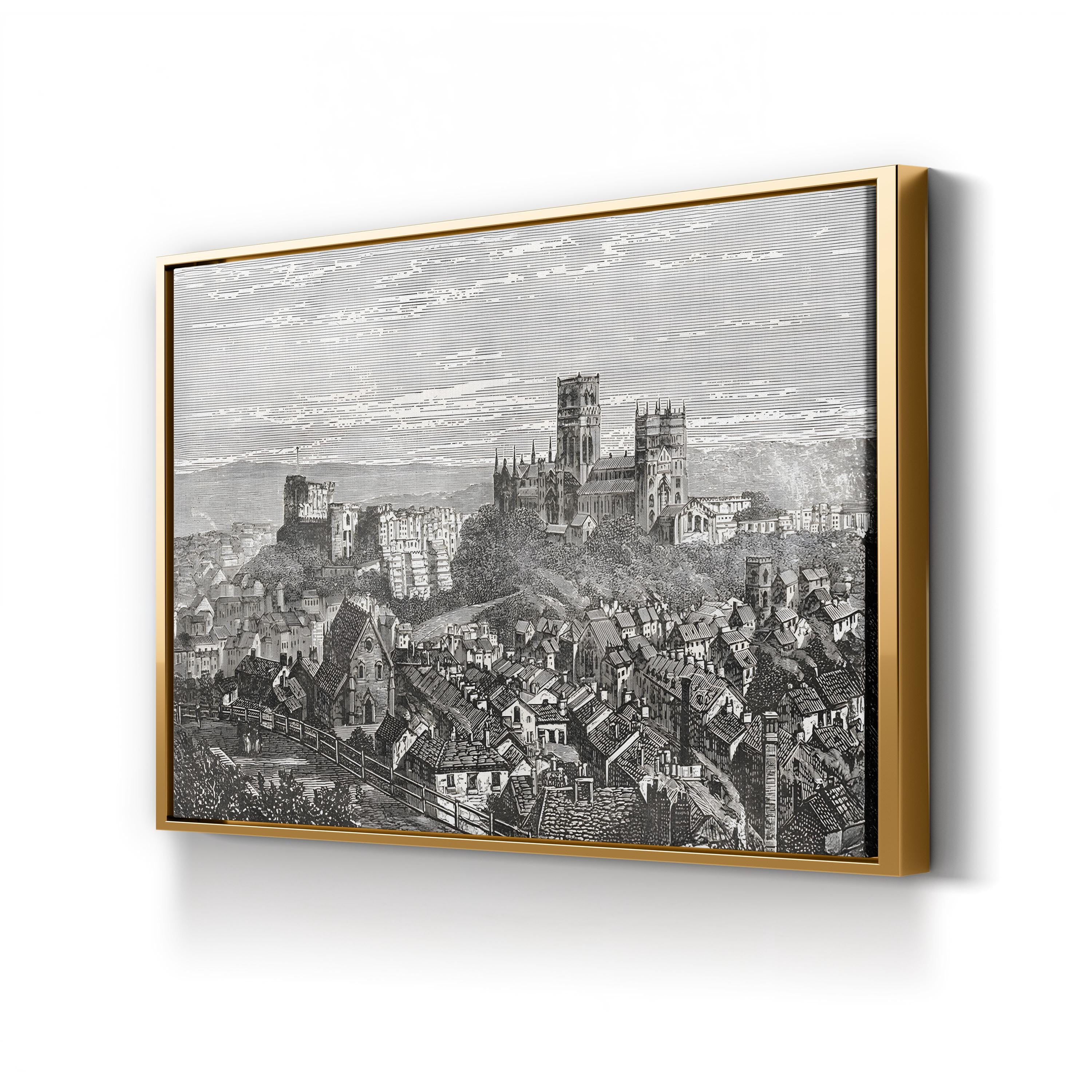 Durham Cathedral and Castle, Durham, England Wall Art — Late 19th Century English Architectural Illustration