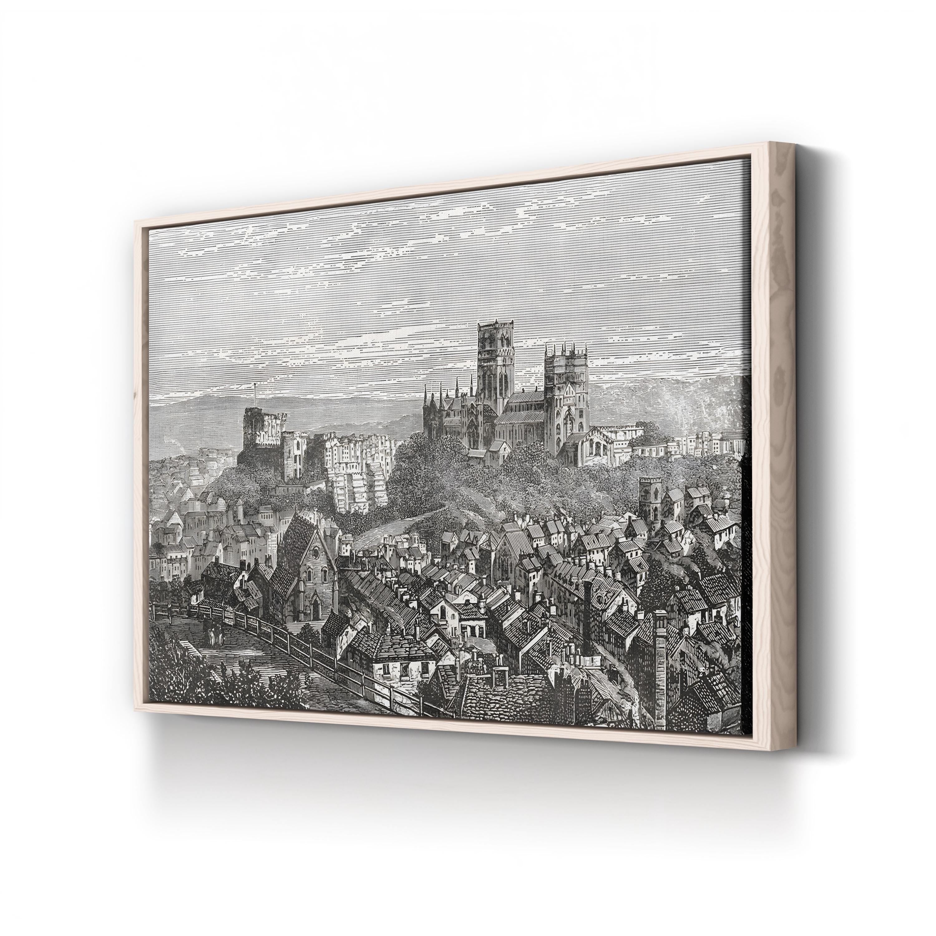 Durham Cathedral and Castle, Durham, England Wall Art — Late 19th Century English Architectural Illustration