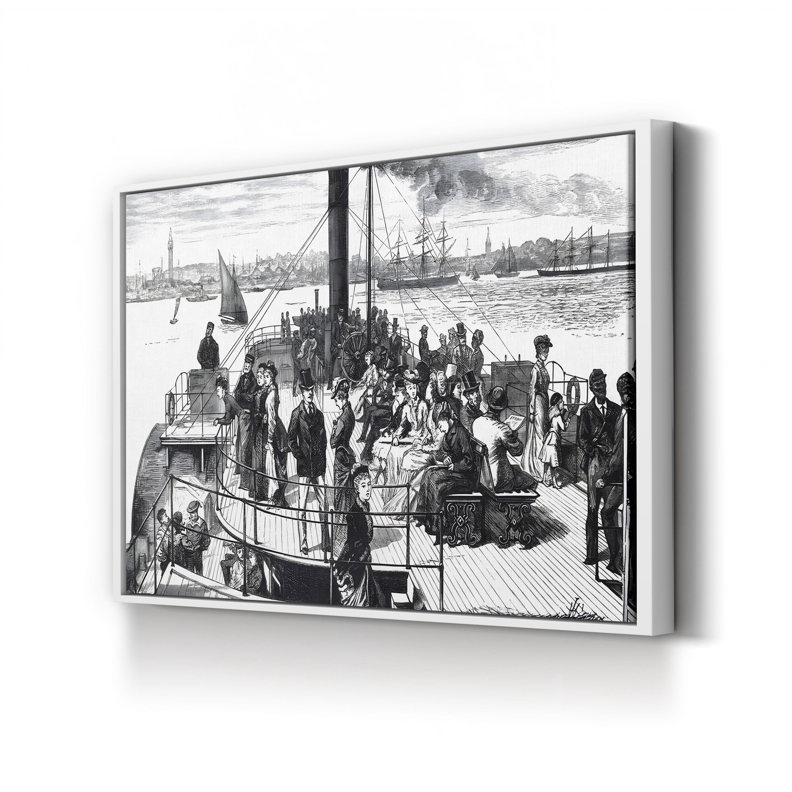 Ferry Crossing the Mersey, Liverpool, England Wall Art — 19th Century Maritime Engraving | Photography, UIG