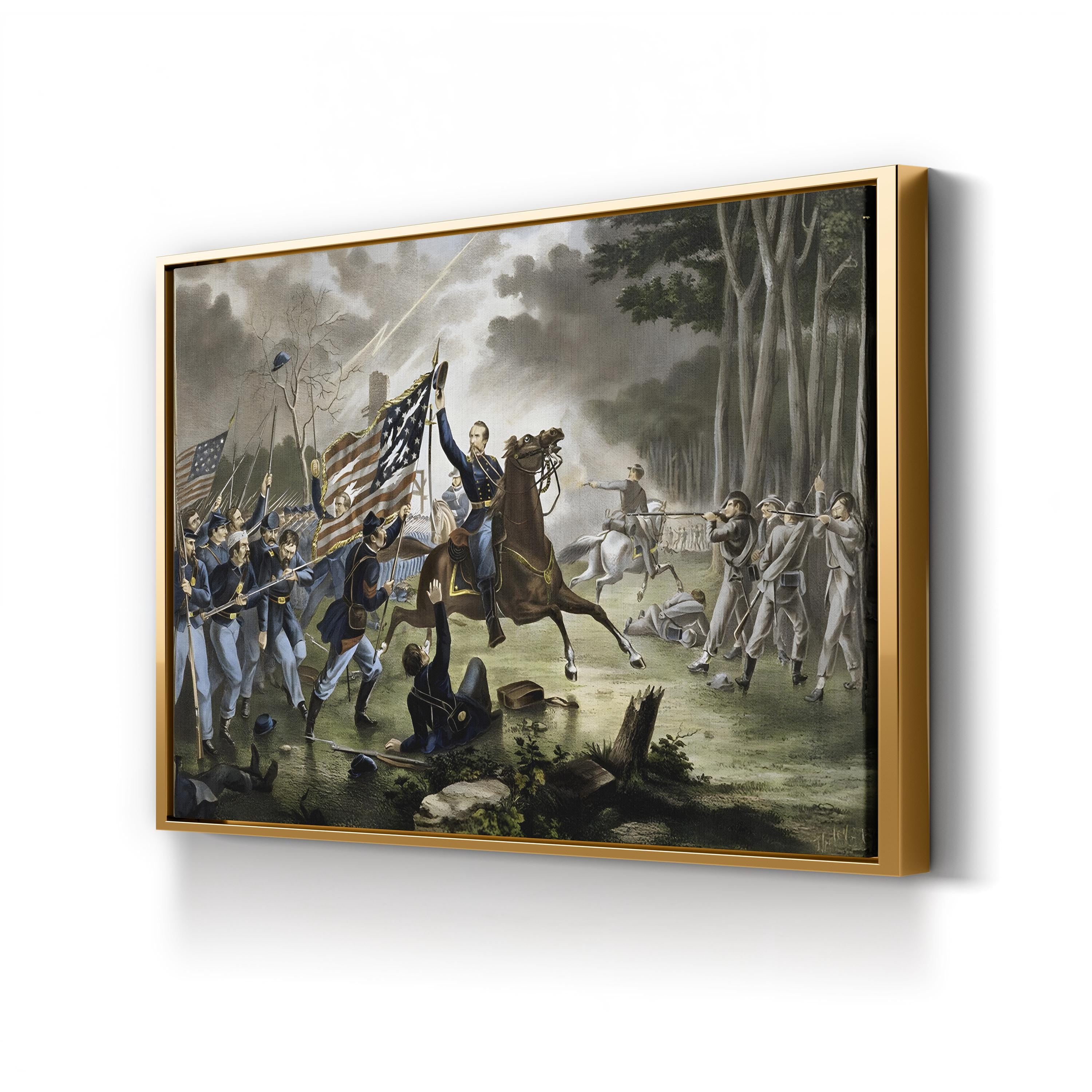 General Philip Kearny’s Fatal Charge at the Battle of Chantilly Wall Art — Civil War Historical Print