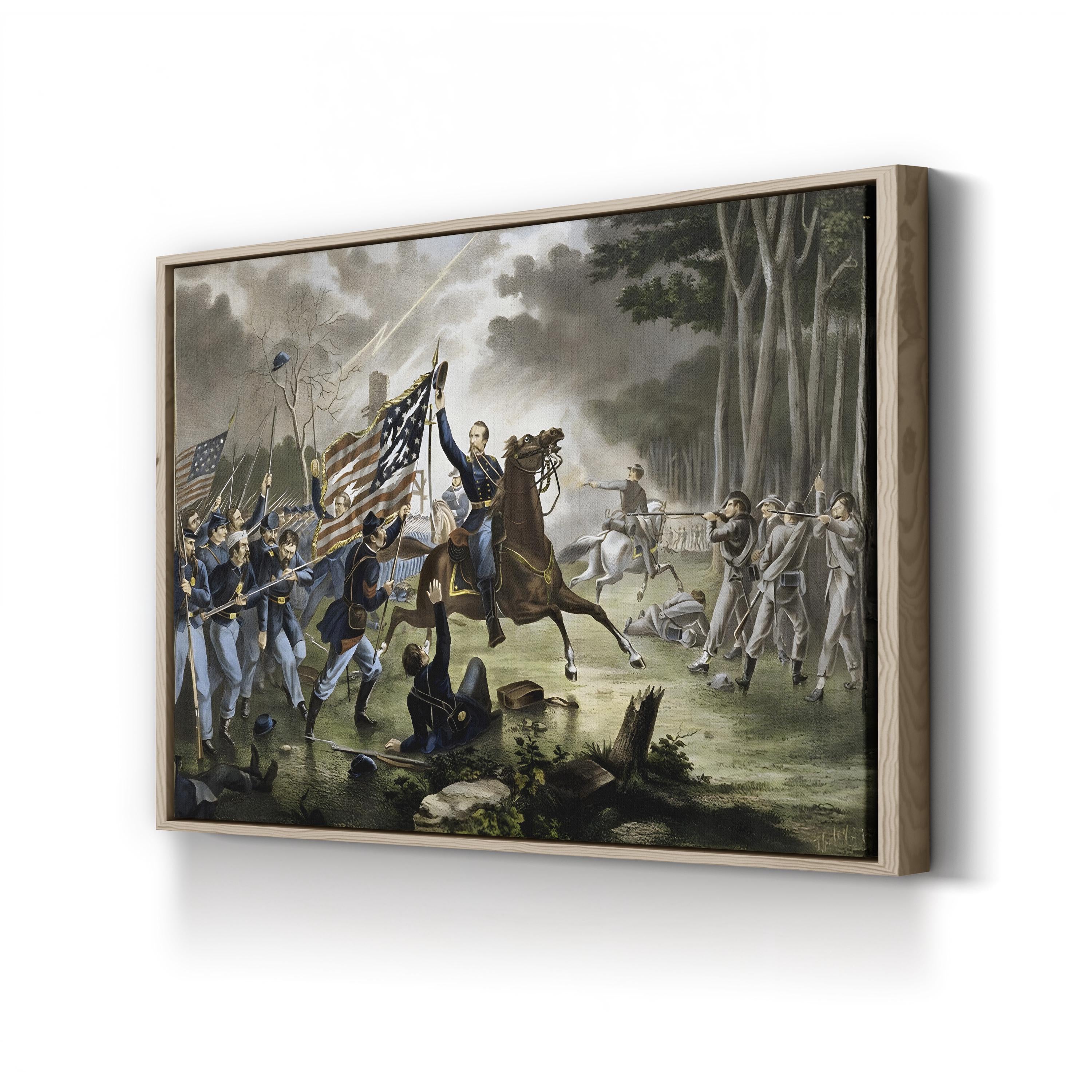General Philip Kearny’s Fatal Charge at the Battle of Chantilly Wall Art — Civil War Historical Print