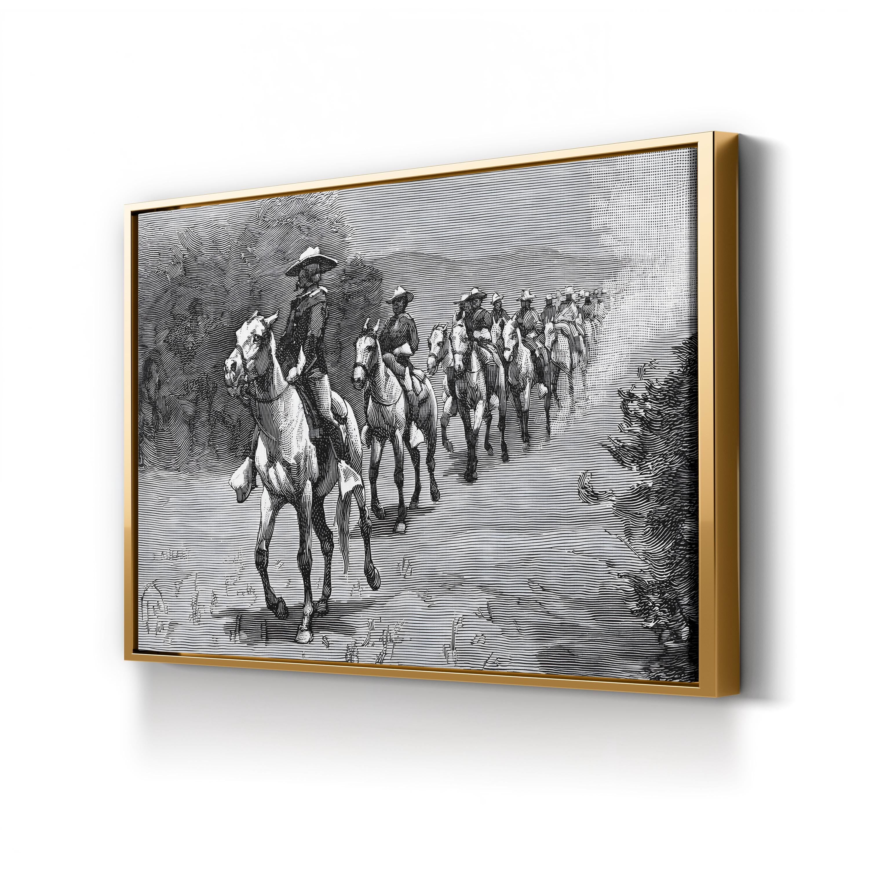 Buffalo Soldiers in the Desert, 1888 — 10th Cavalry Engraving Wall Art