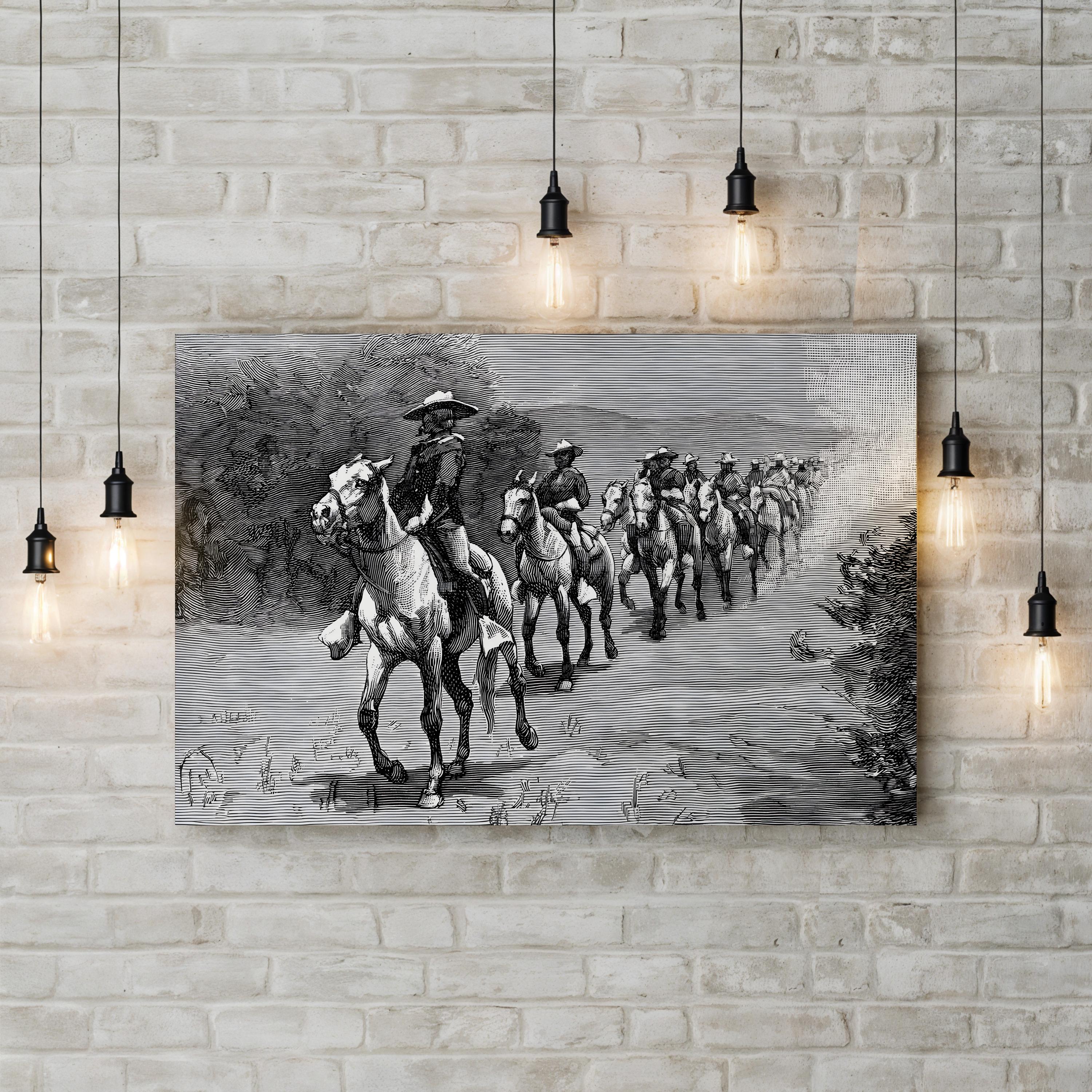 Buffalo Soldiers in the Desert, 1888 — 10th Cavalry Engraving Wall Art