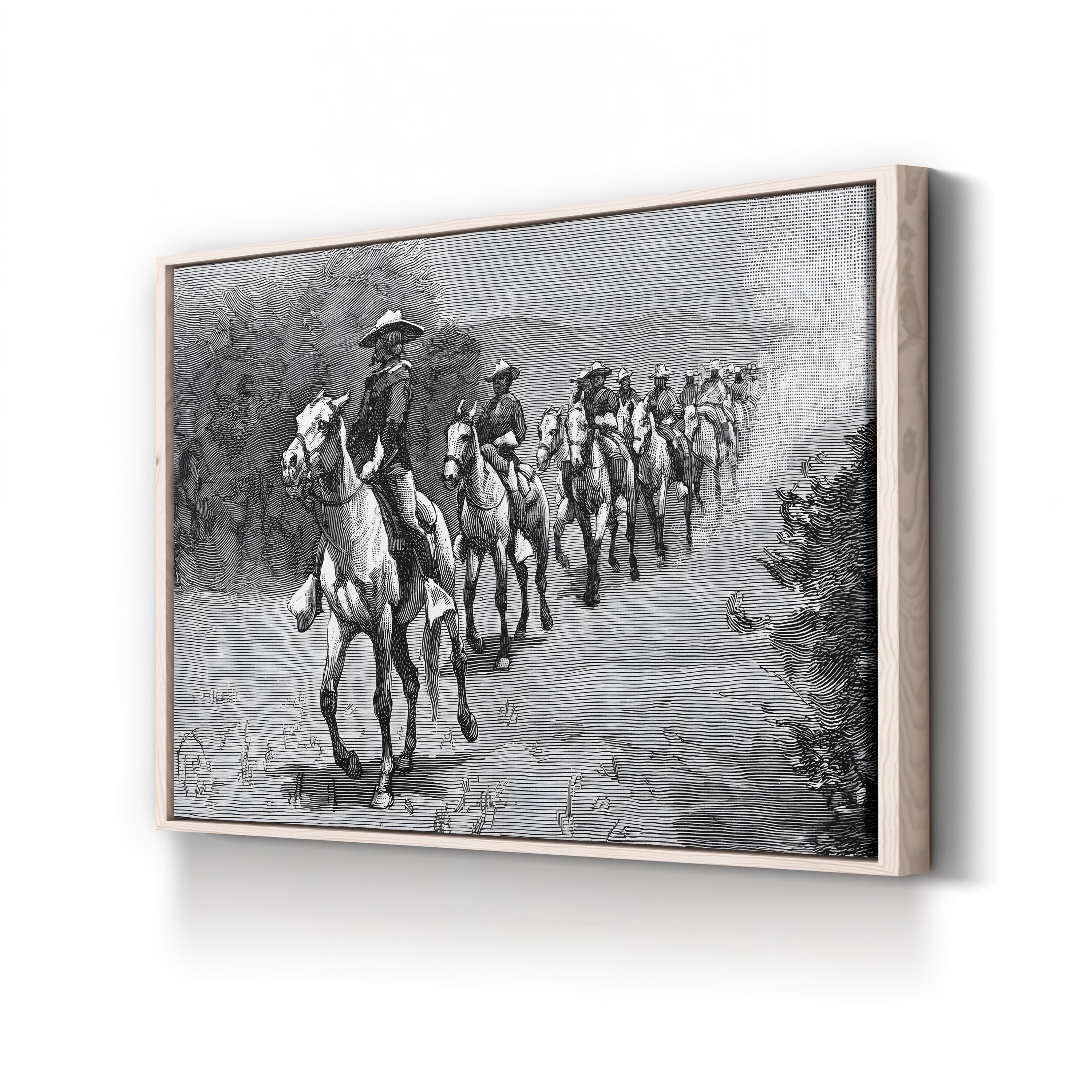 Buffalo Soldiers in the Desert, 1888 — 10th Cavalry Engraving Wall Art