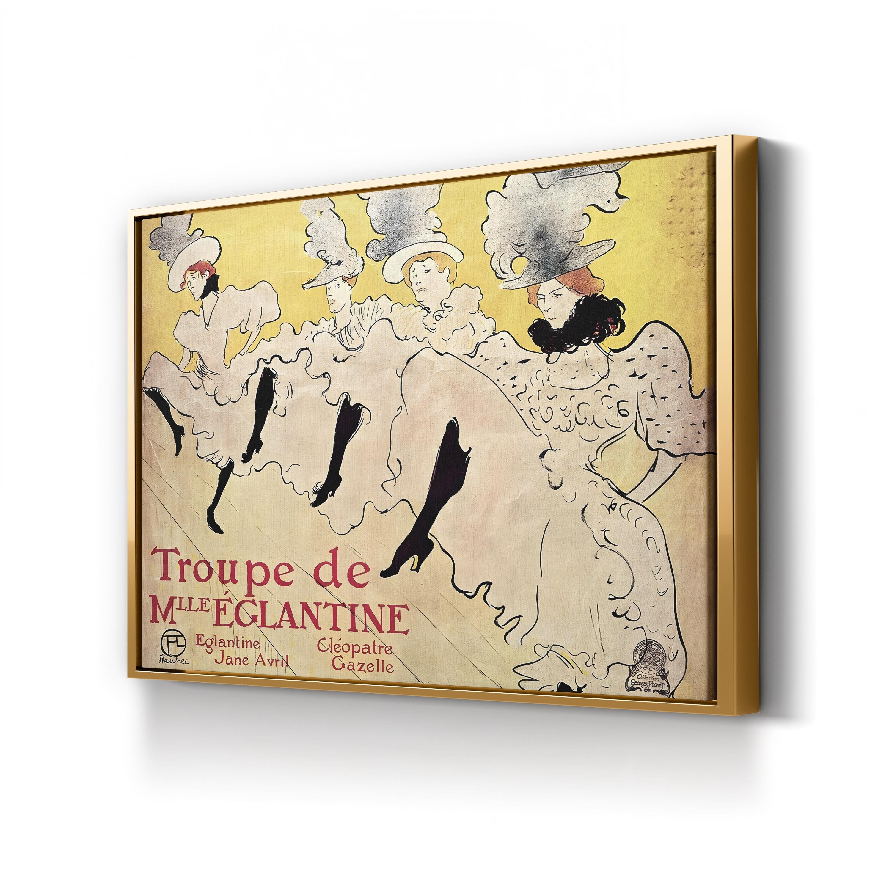 La Troupe de Mademoiselle Églantine Wall Art — Henri de Toulouse-Lautrec French Cabaret Poster