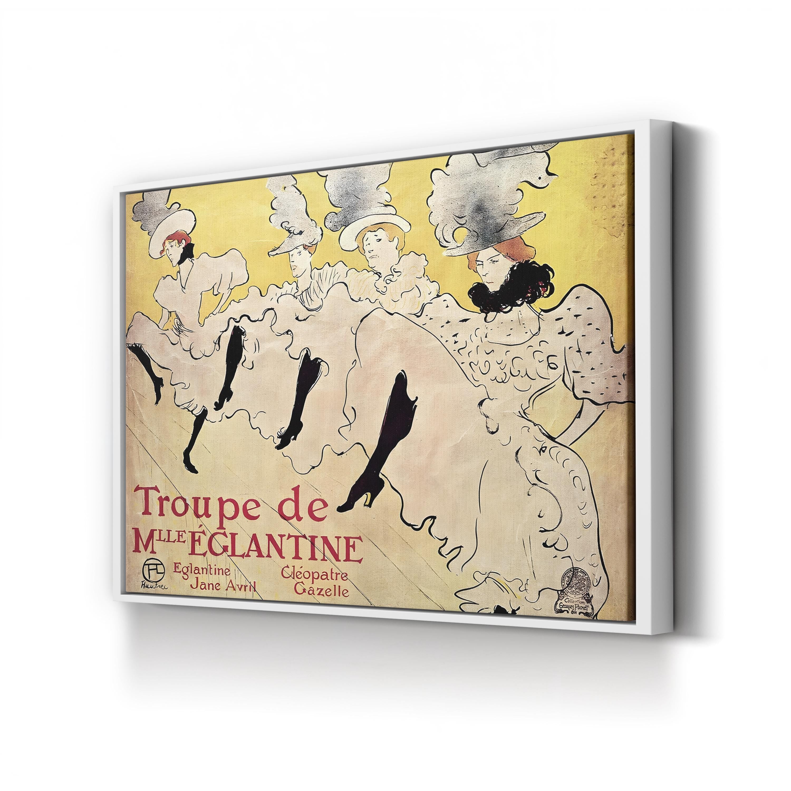 La Troupe de Mademoiselle Églantine Wall Art — Henri de Toulouse-Lautrec French Cabaret Poster