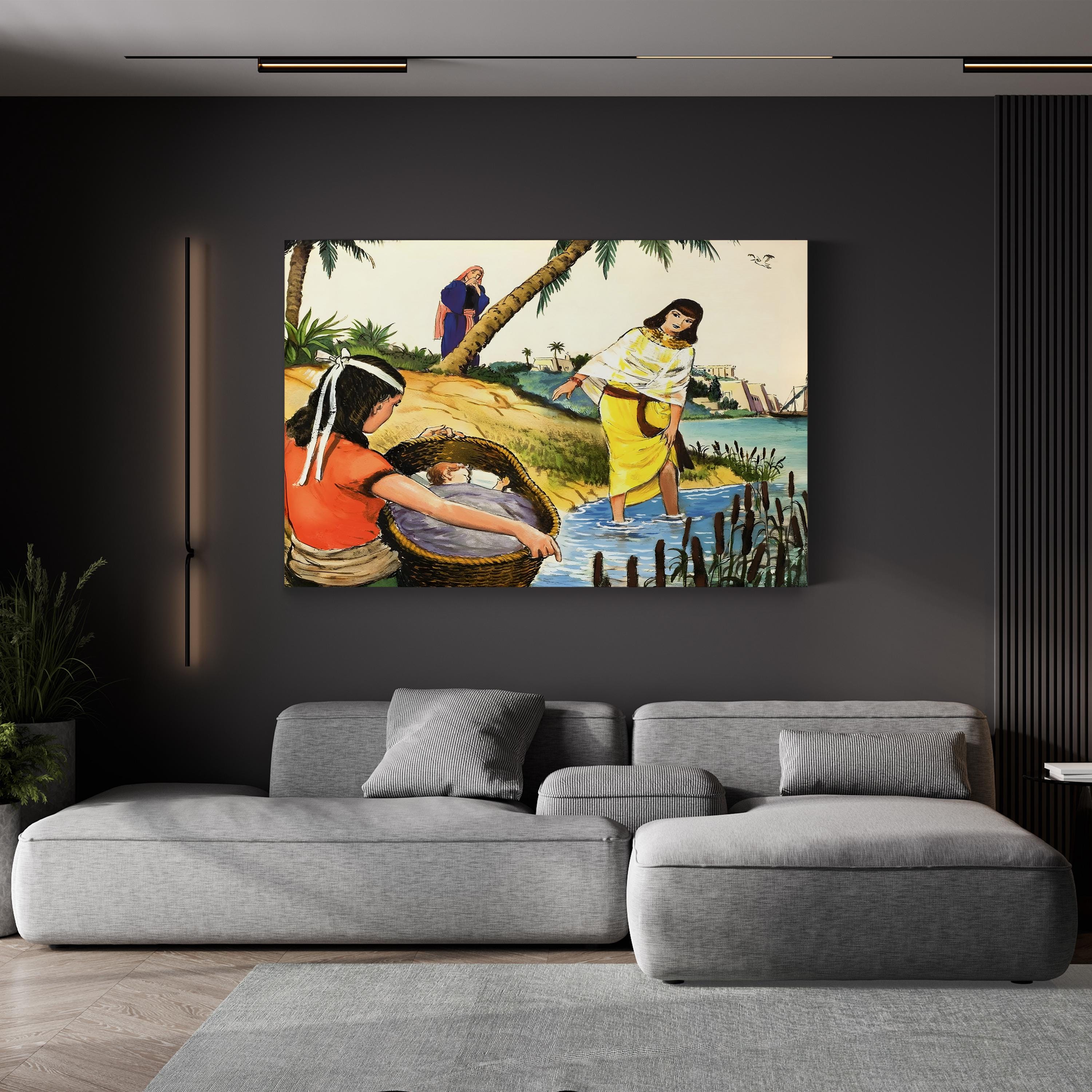 The Finding of Moses in the Nile River by Clive Uptton canvas print, gallery 1.50 inch canvas