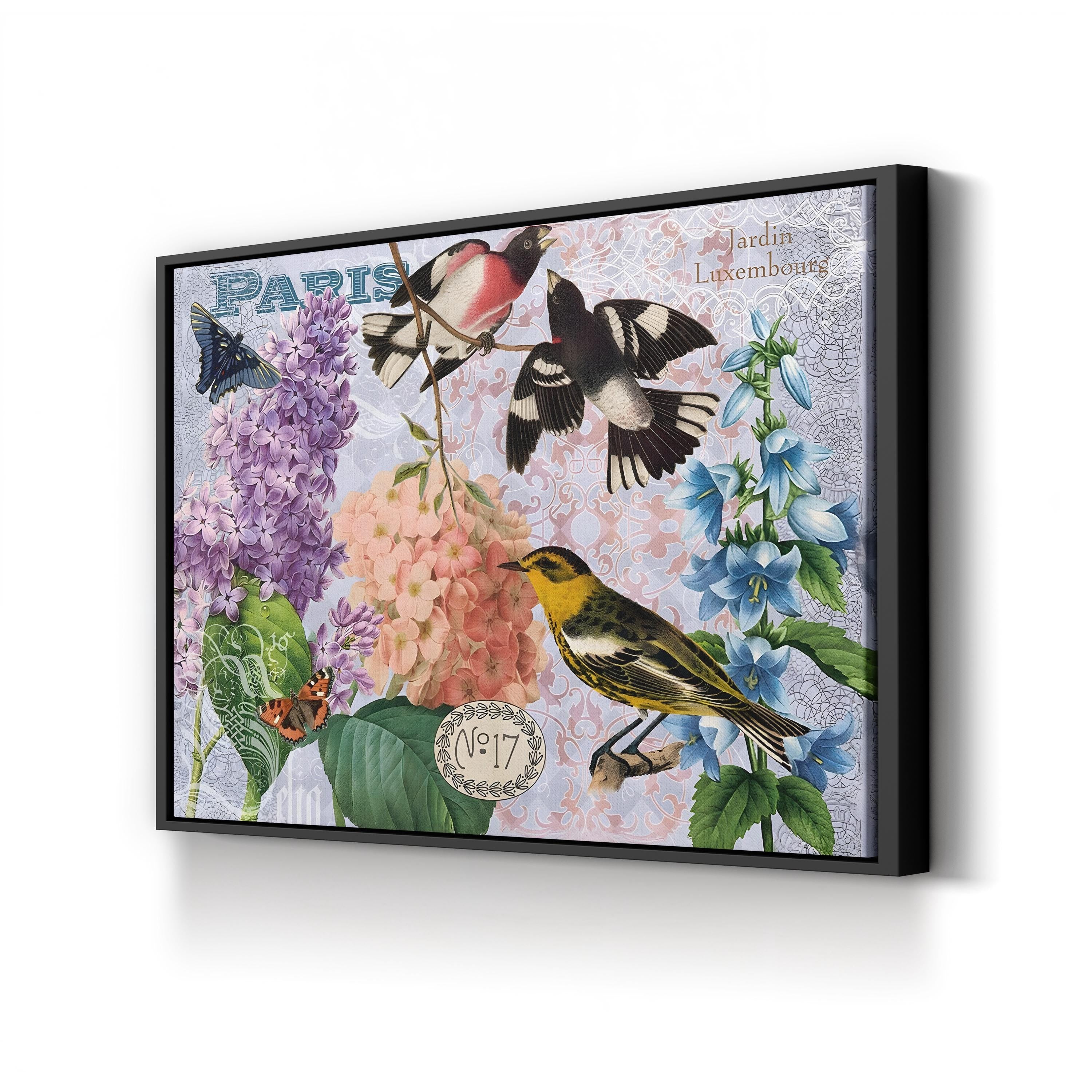 Luxembourg Garden, Paris canvas print in Black Framed Canvas