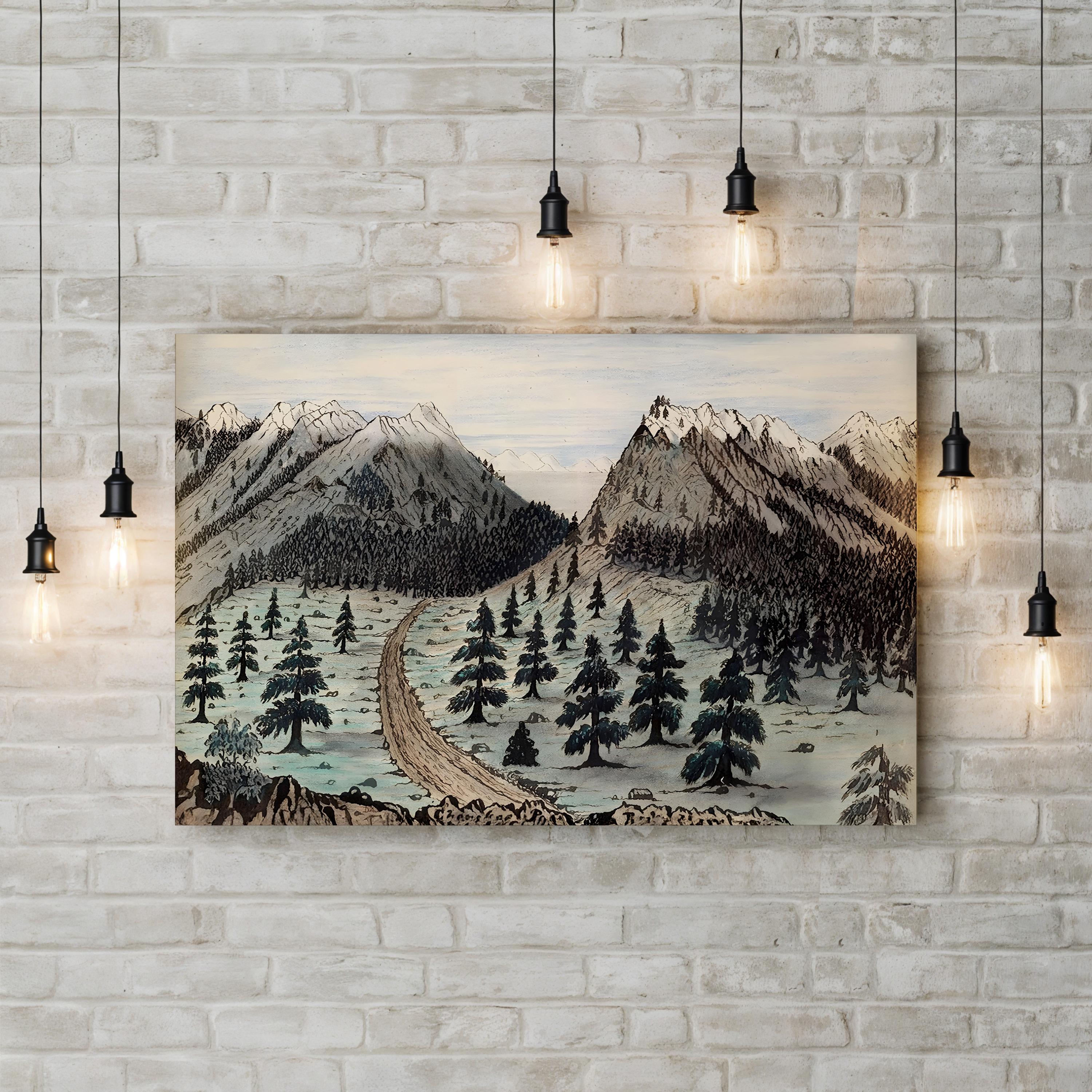 The Oregon Trail, Cherokee Pass Rocky Mountains Wall Art — 1859 Historic Landscape Print