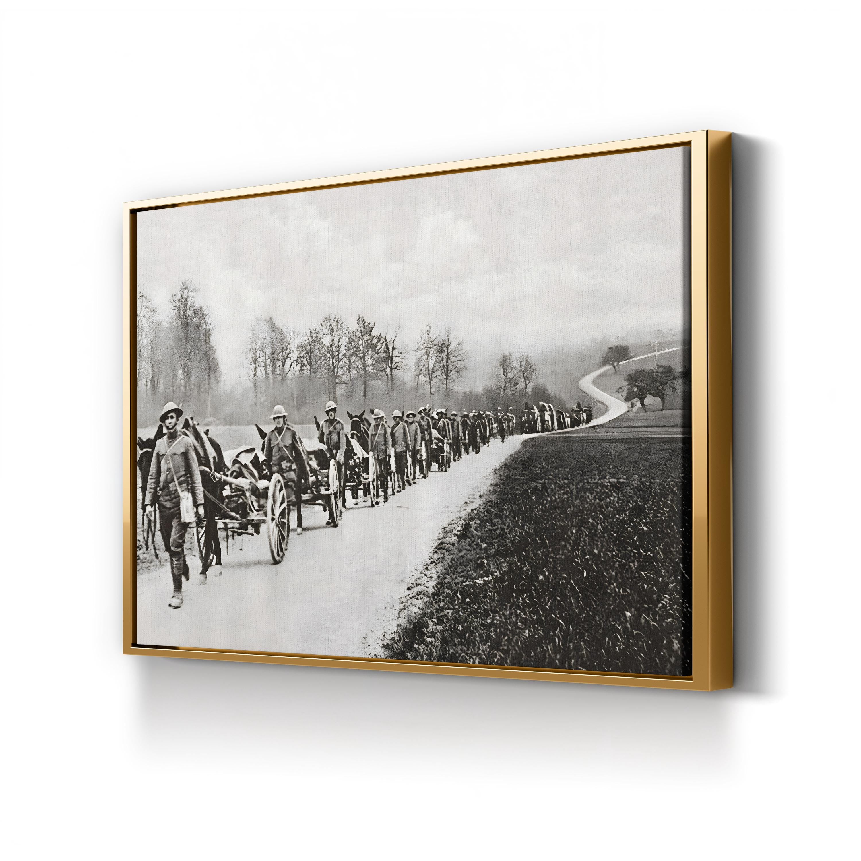 An American Machine-Gun Section on a Road in Flanders, 1917 Wall Art