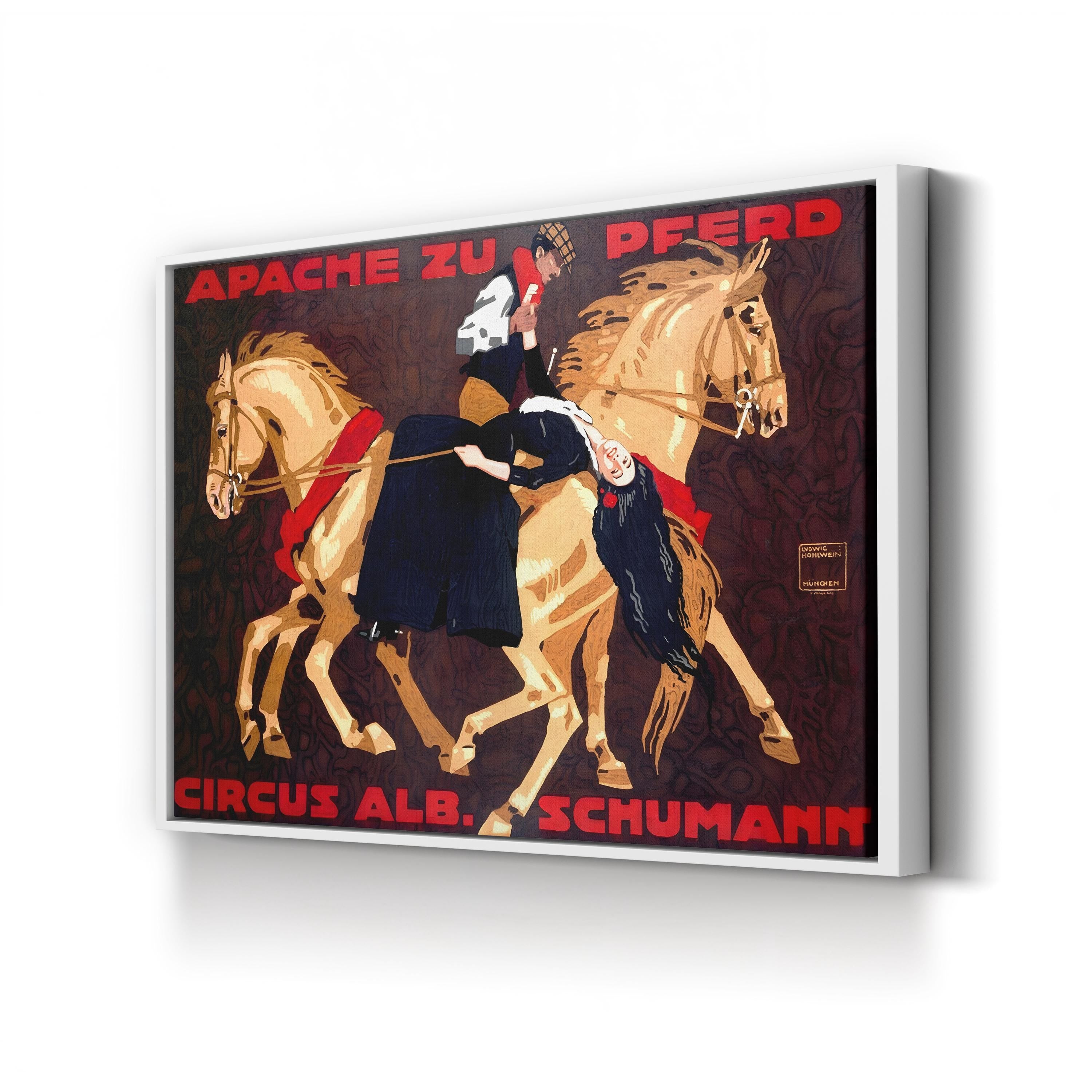 Apache Zu Pferd European Vintage Circus Advertising Poster Wall Art