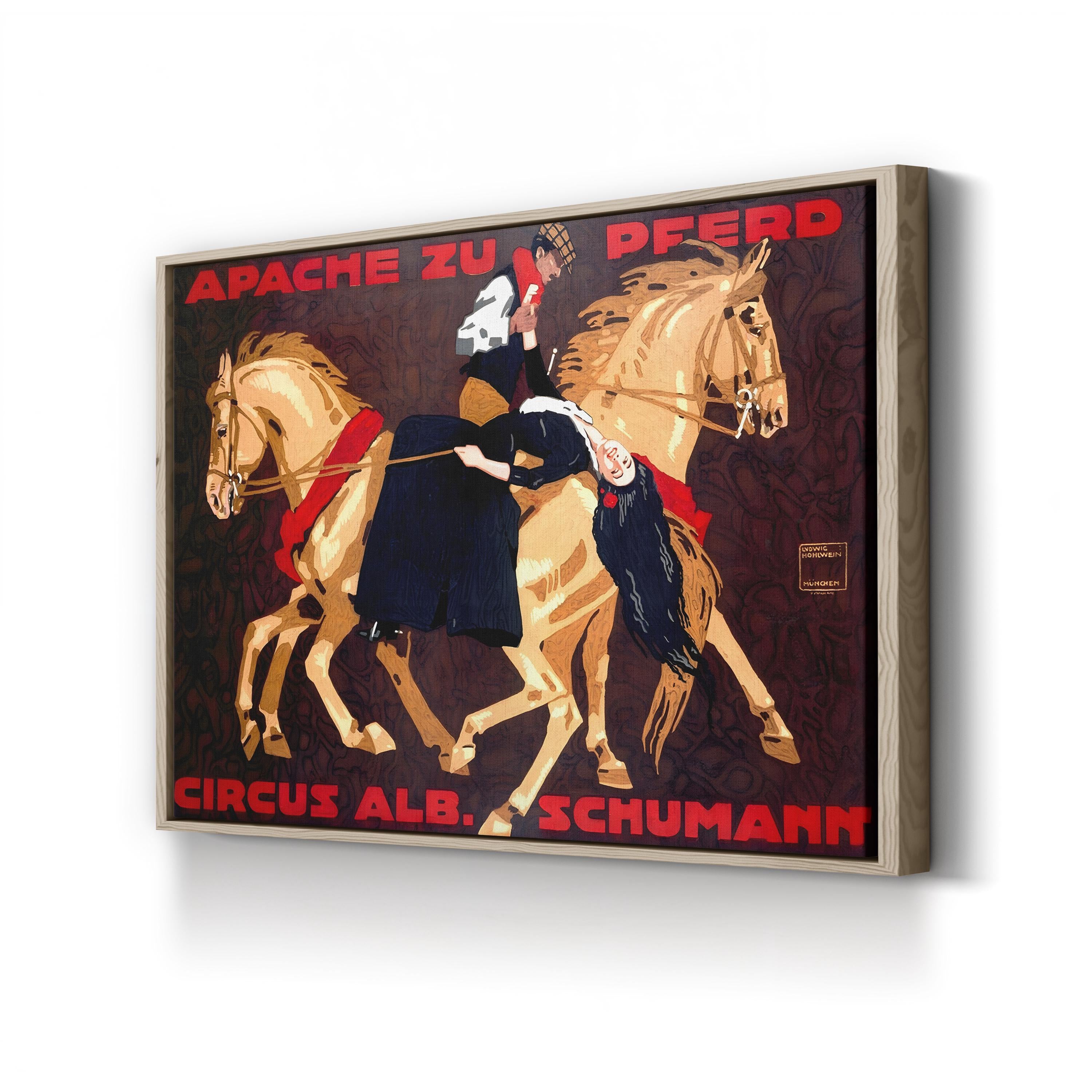 Apache Zu Pferd European Vintage Circus Advertising Poster Wall Art
