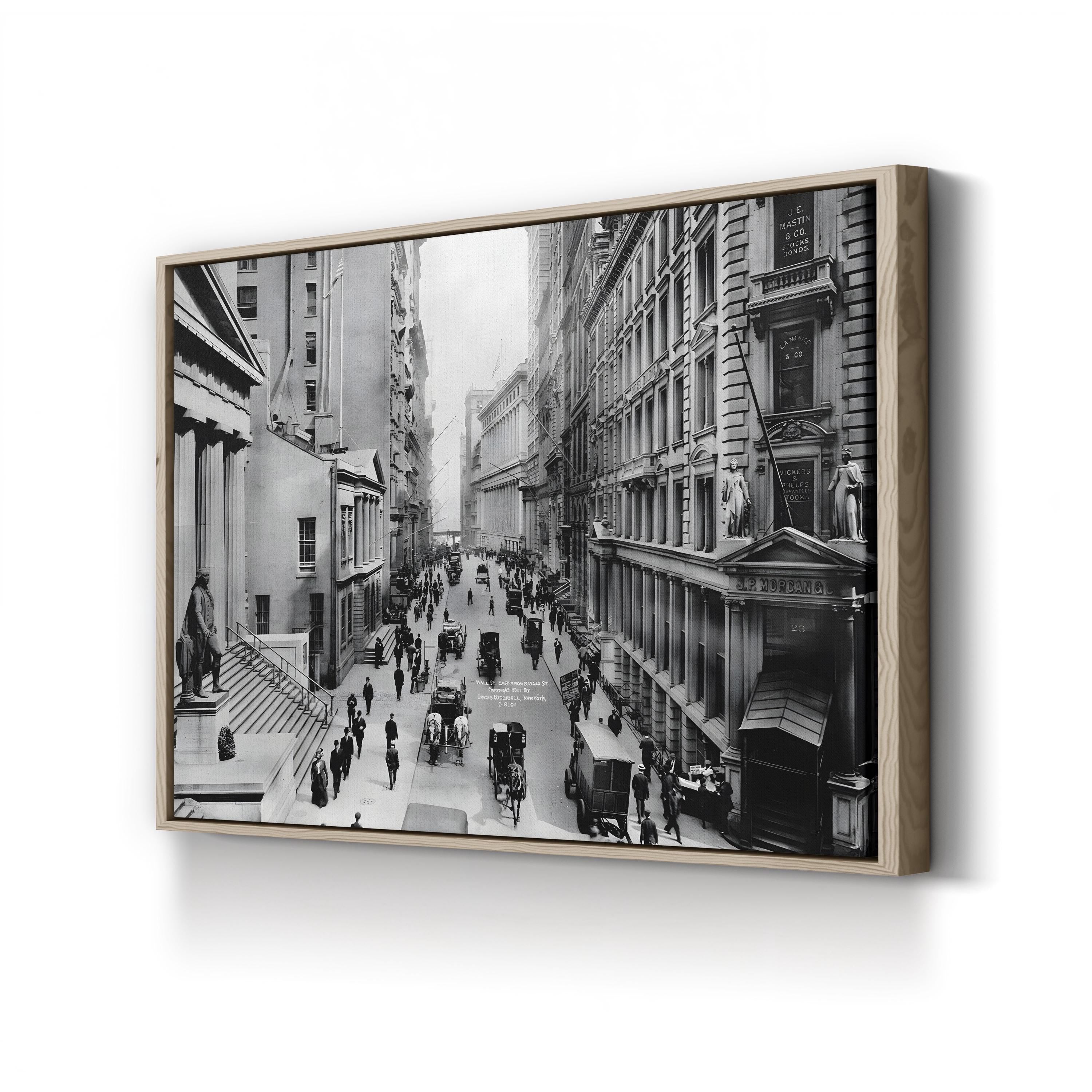 Wall Street, 1911 – Vintage Photography Wall Art | Black & White NYC Canvas Print