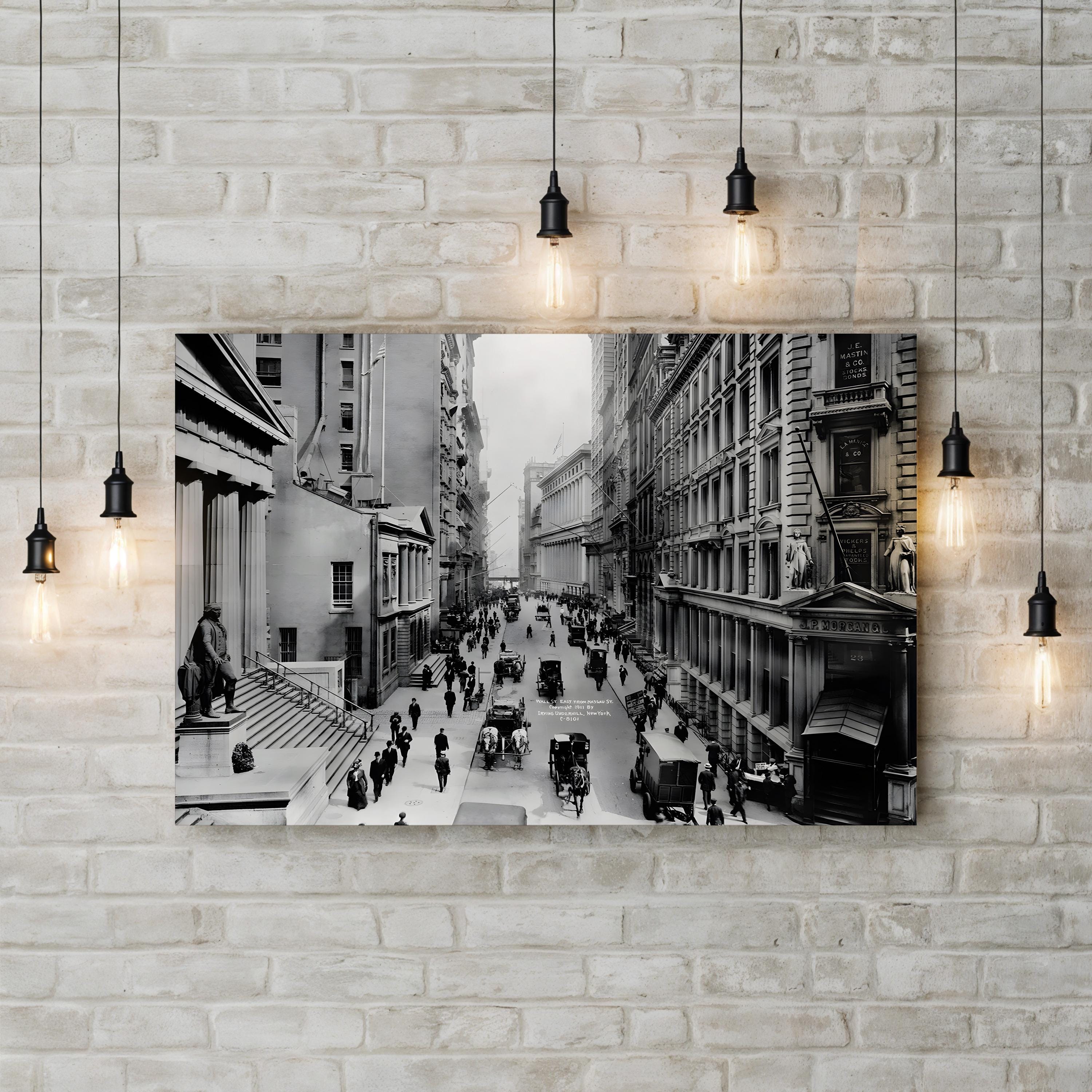 Wall Street, 1911 – Vintage Photography Wall Art | Black & White NYC Canvas Print