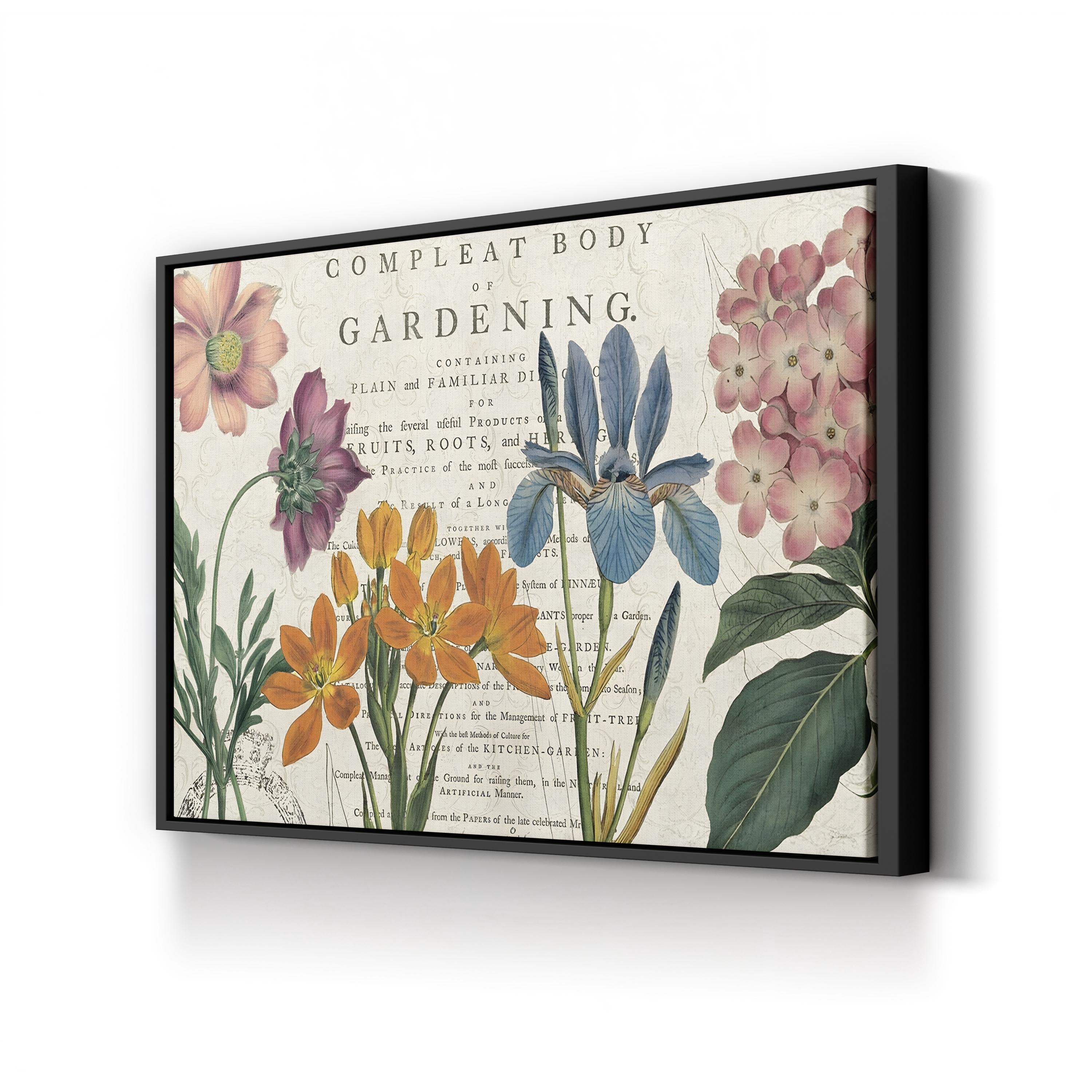 Vintage Botanical Canvas Print: Flowers & Gardening Guide