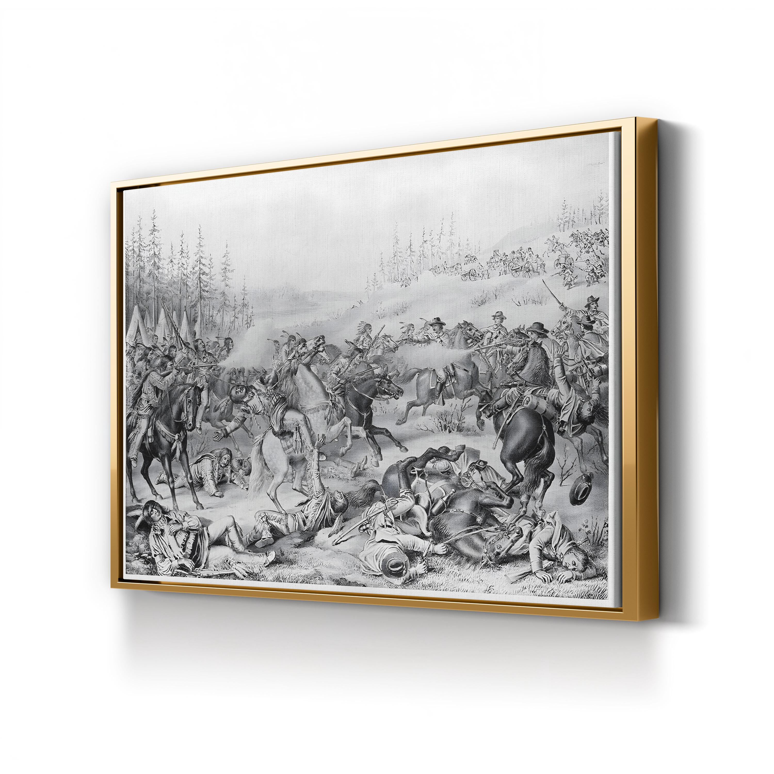Capture and Death of Sitting Bull Lithograph Canvas Print – Native American History Wall Art
