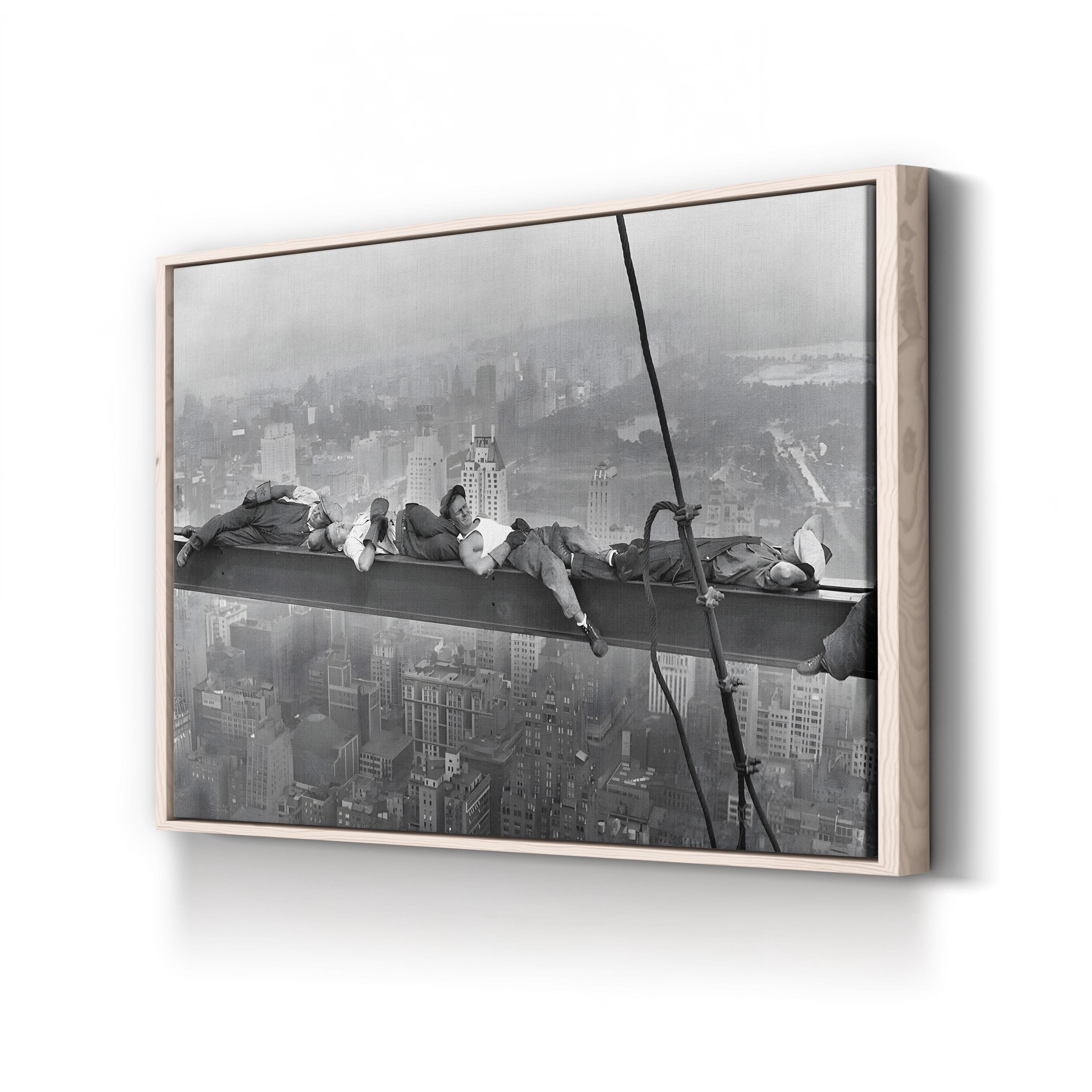 NYC Skyline Construction Workers – Vintage Photography Wall Art | Industrial Canvas Print