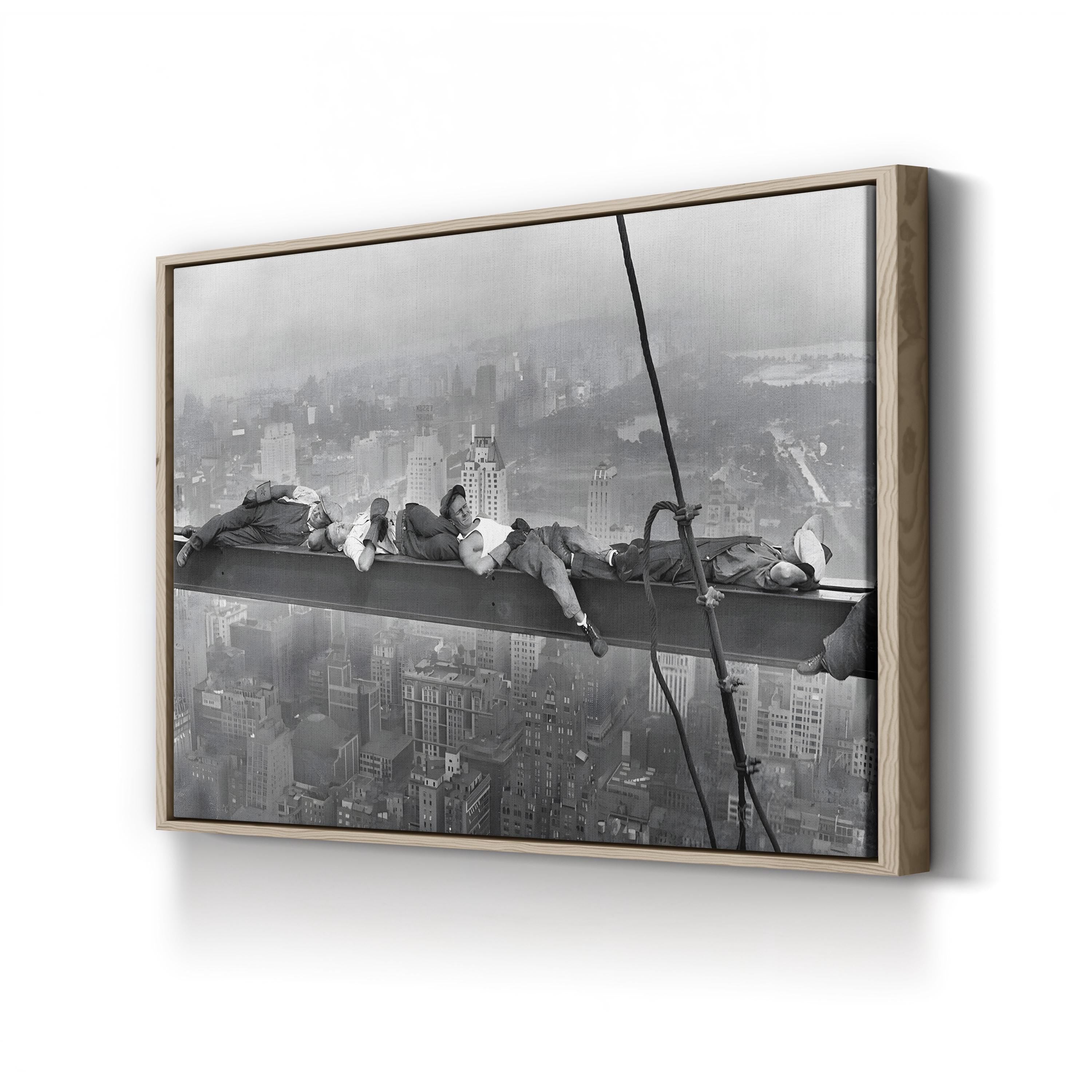 NYC Skyline Construction Workers – Vintage Photography Wall Art | Industrial Canvas Print