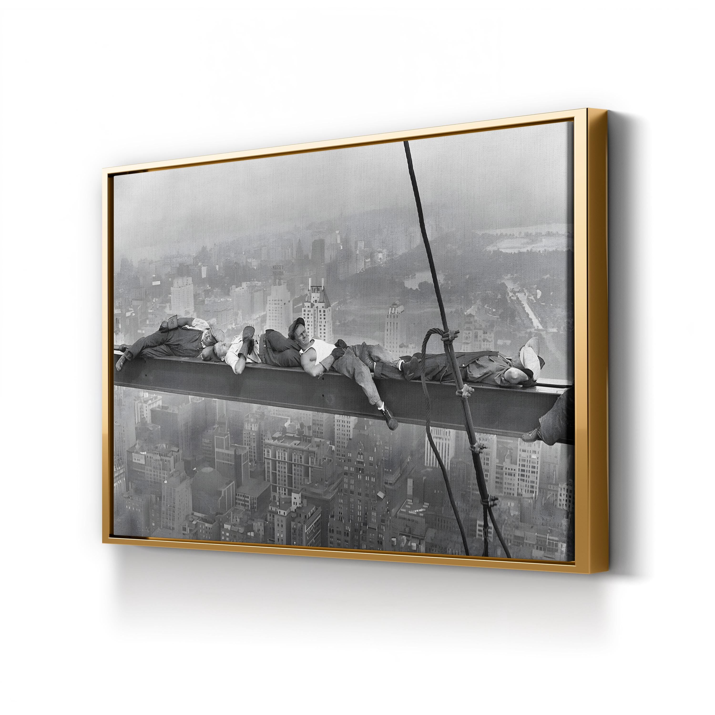 NYC Skyline Construction Workers – Vintage Photography Wall Art | Industrial Canvas Print