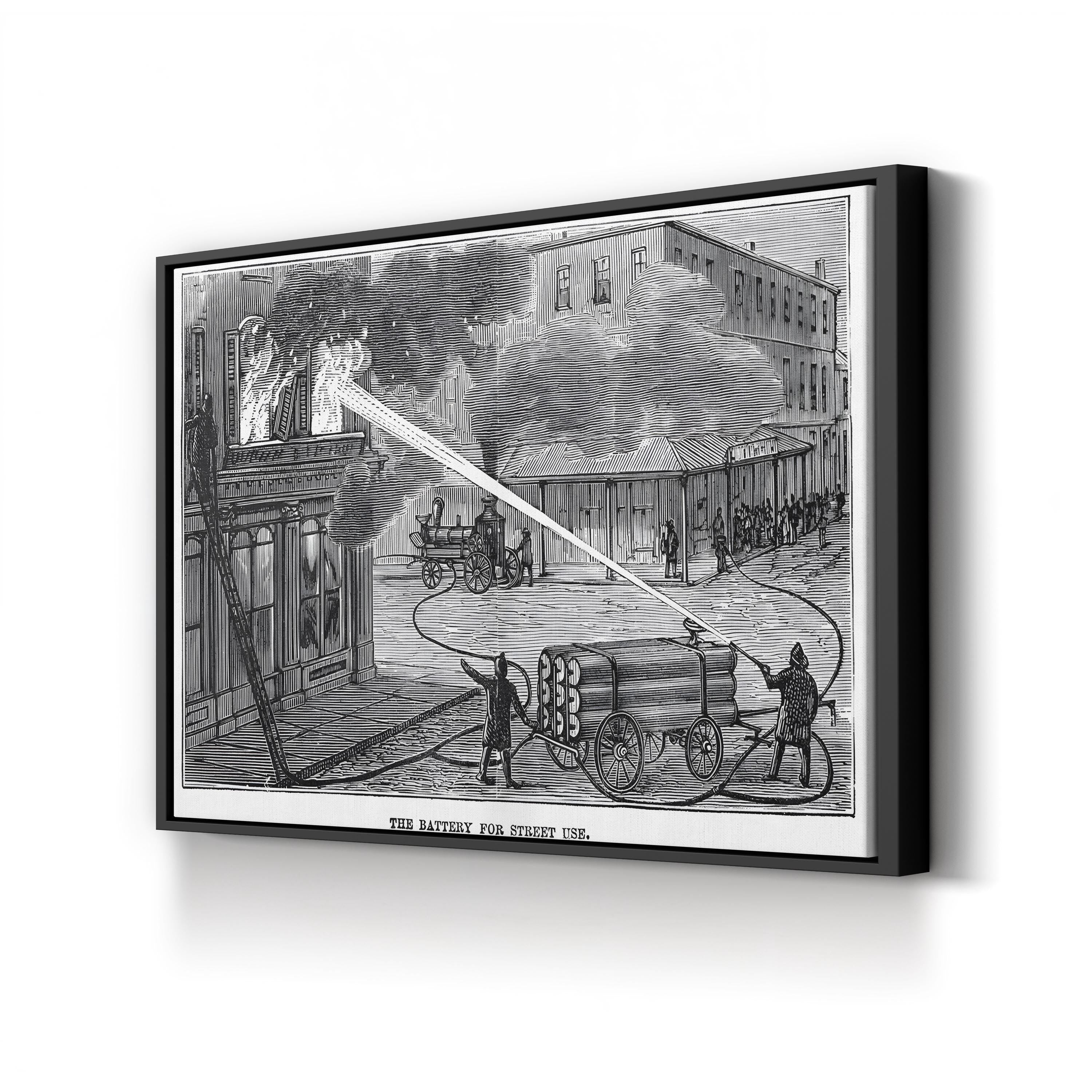 Demonstration of a Battery for Fighting Fires from the Street, Manhattan (1876) Wall Art