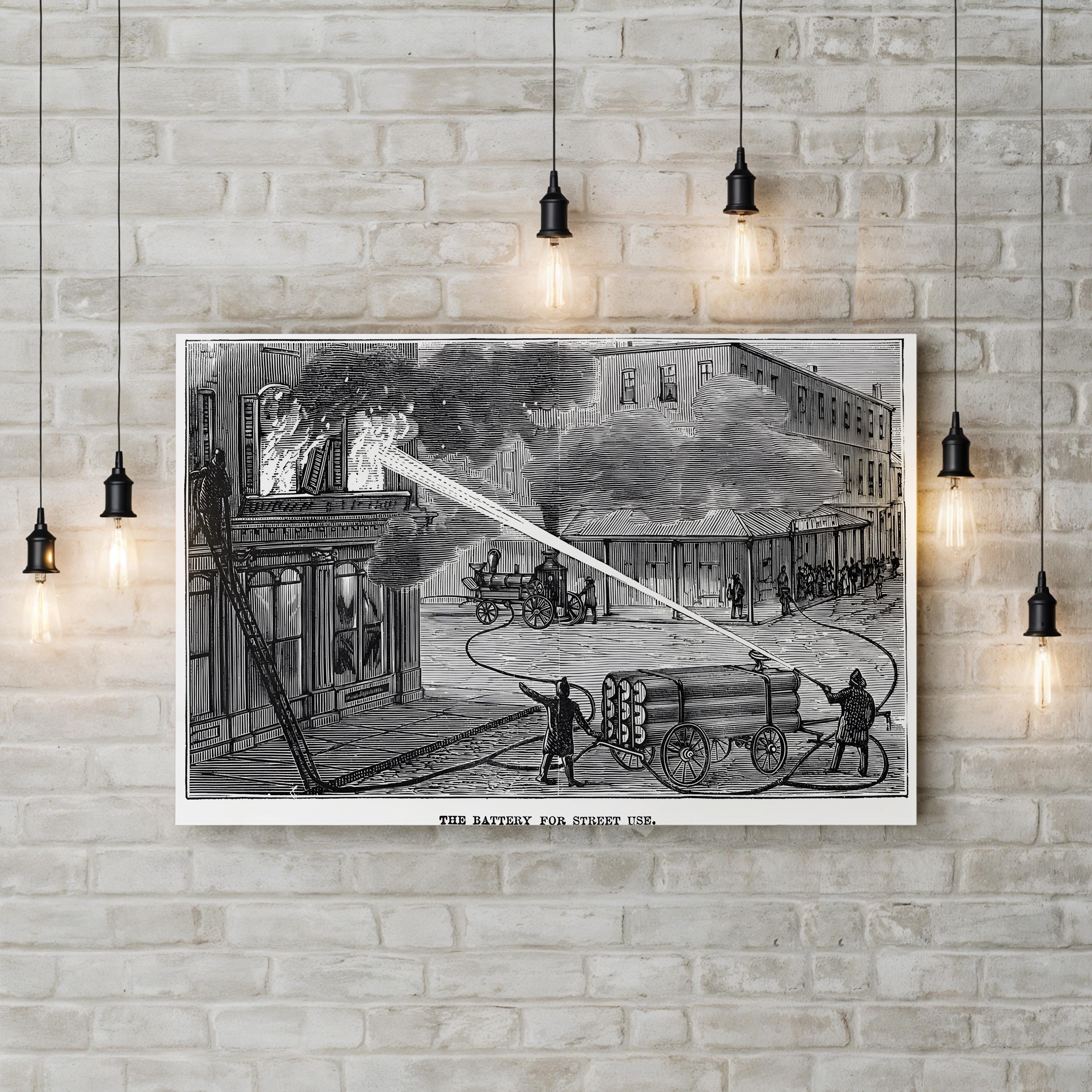 Demonstration of a Battery for Fighting Fires from the Street, Manhattan (1876) Wall Art