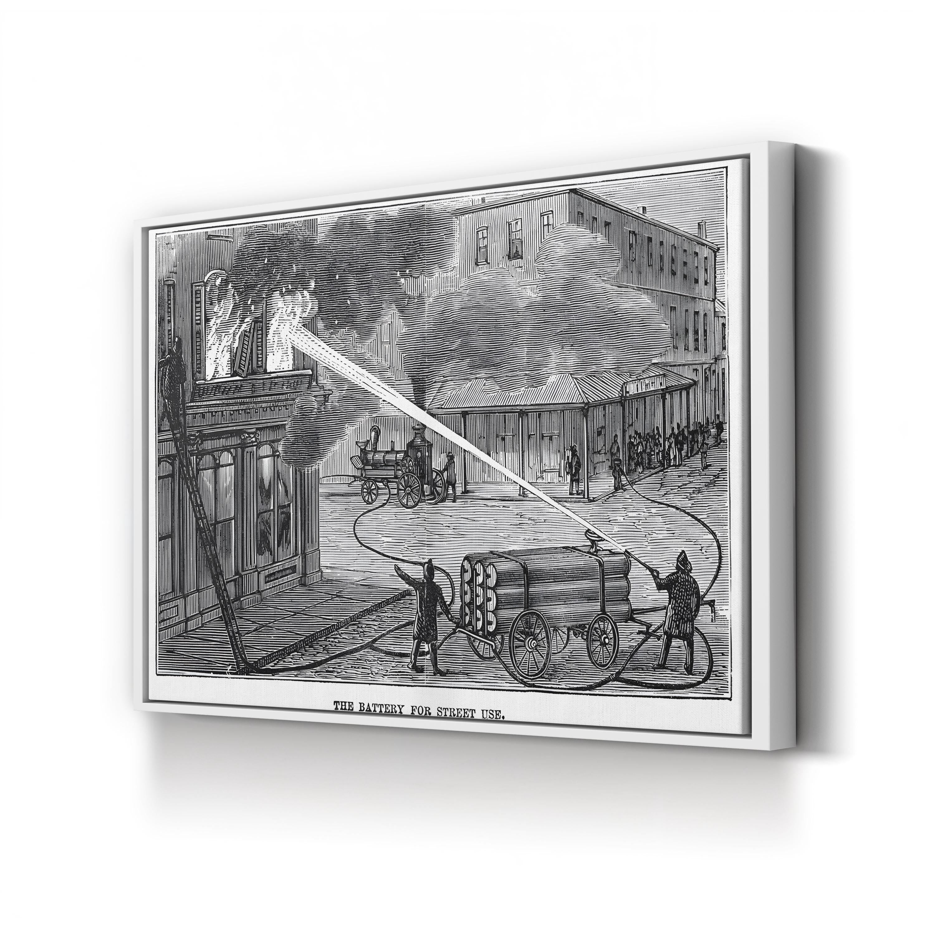 Demonstration of a Battery for Fighting Fires from the Street, Manhattan (1876) Wall Art
